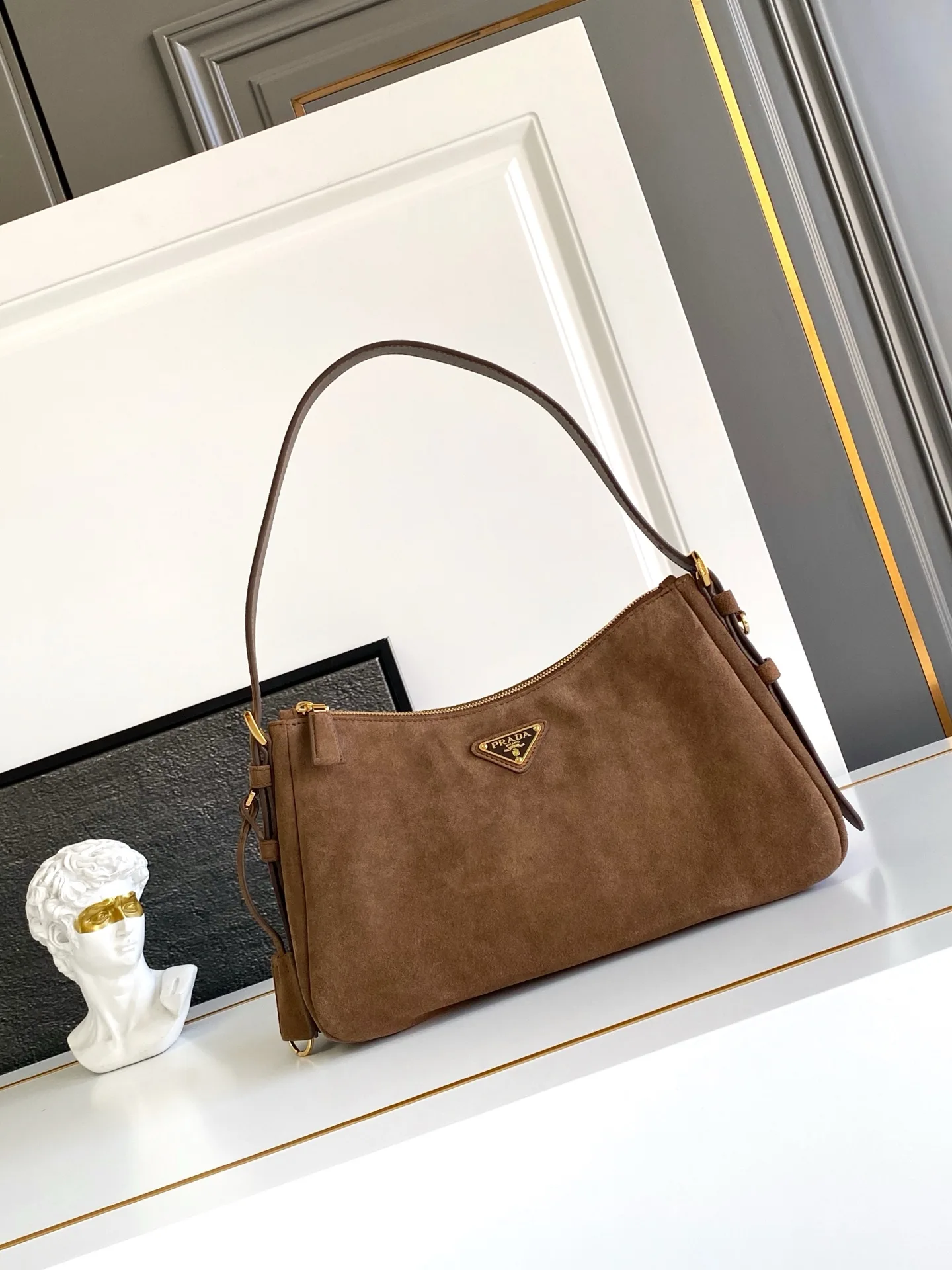 Prada Suede Leather Hobo Bag product photo from LabelPicks
