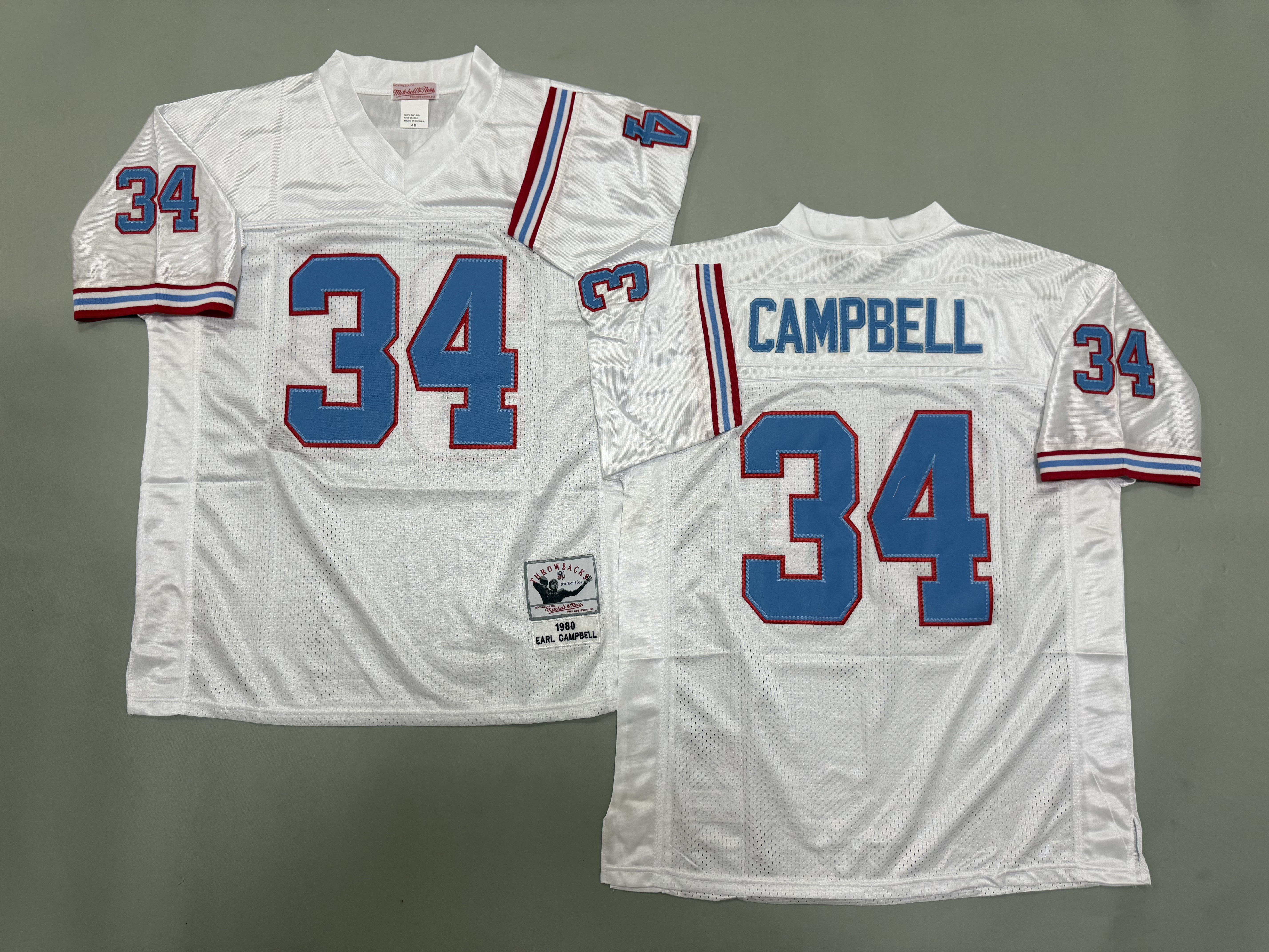 Earl Campbell Houston Oilers Authentic Throwback Retired Player Jersey