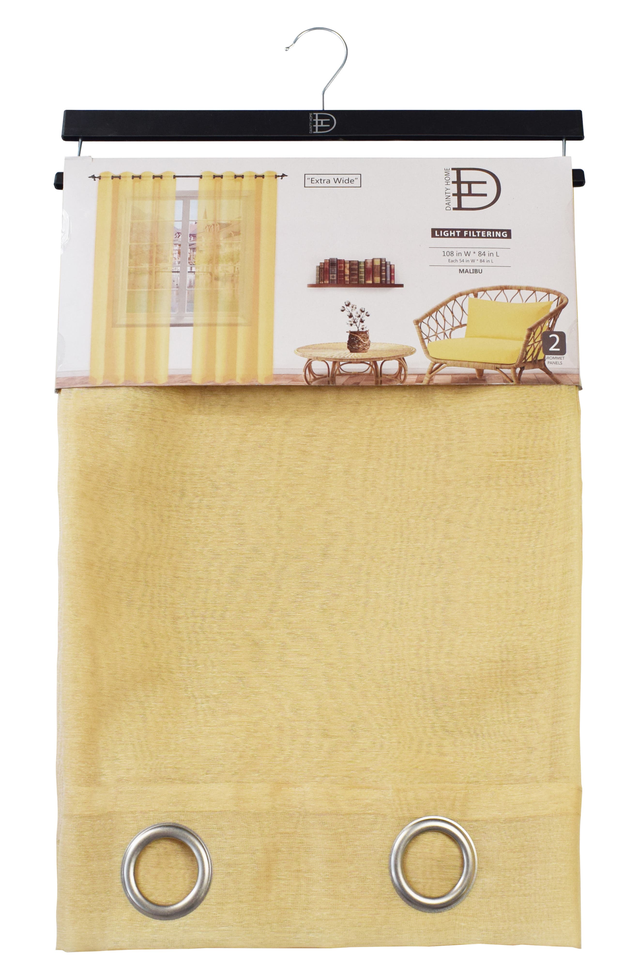 DAINTY HOME Sheer Set of 2 Panel Curtains