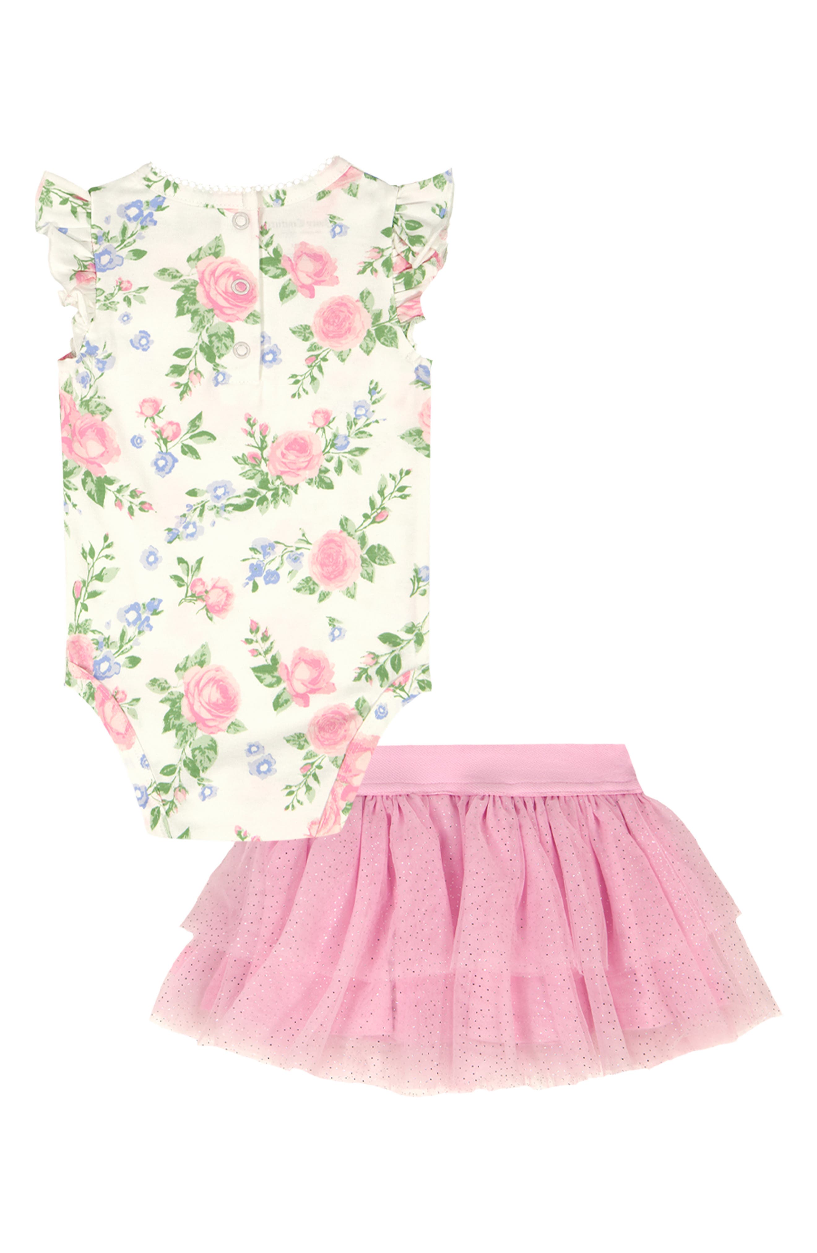 Juicy Couture Kids' Floral Ruffle Bodysuit & Tutu Skort Set