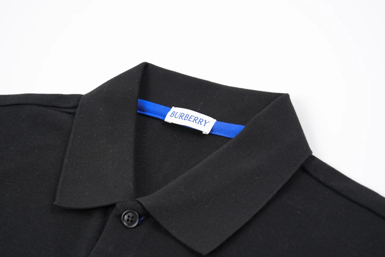 Burberry Black Blue Trim Equestrian Knight Polo Shirt product photo from LabelPicks