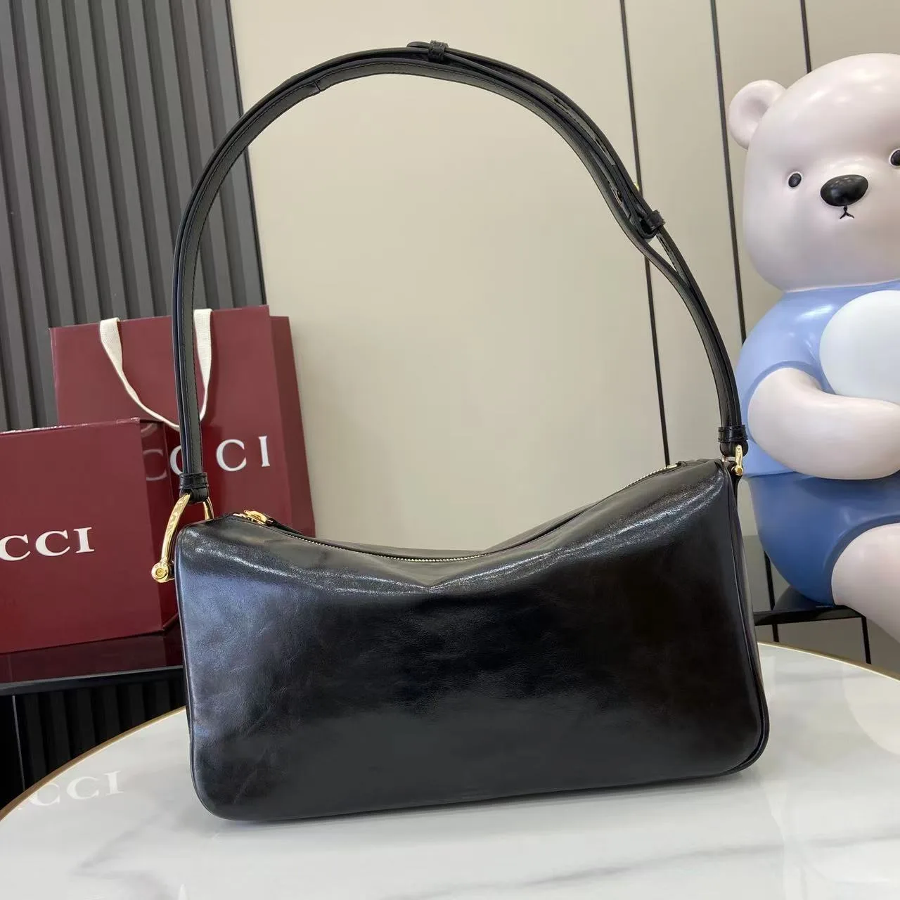 Gucci Black Horsebit Calfskin Shoulder Bag product photo from LabelPicks