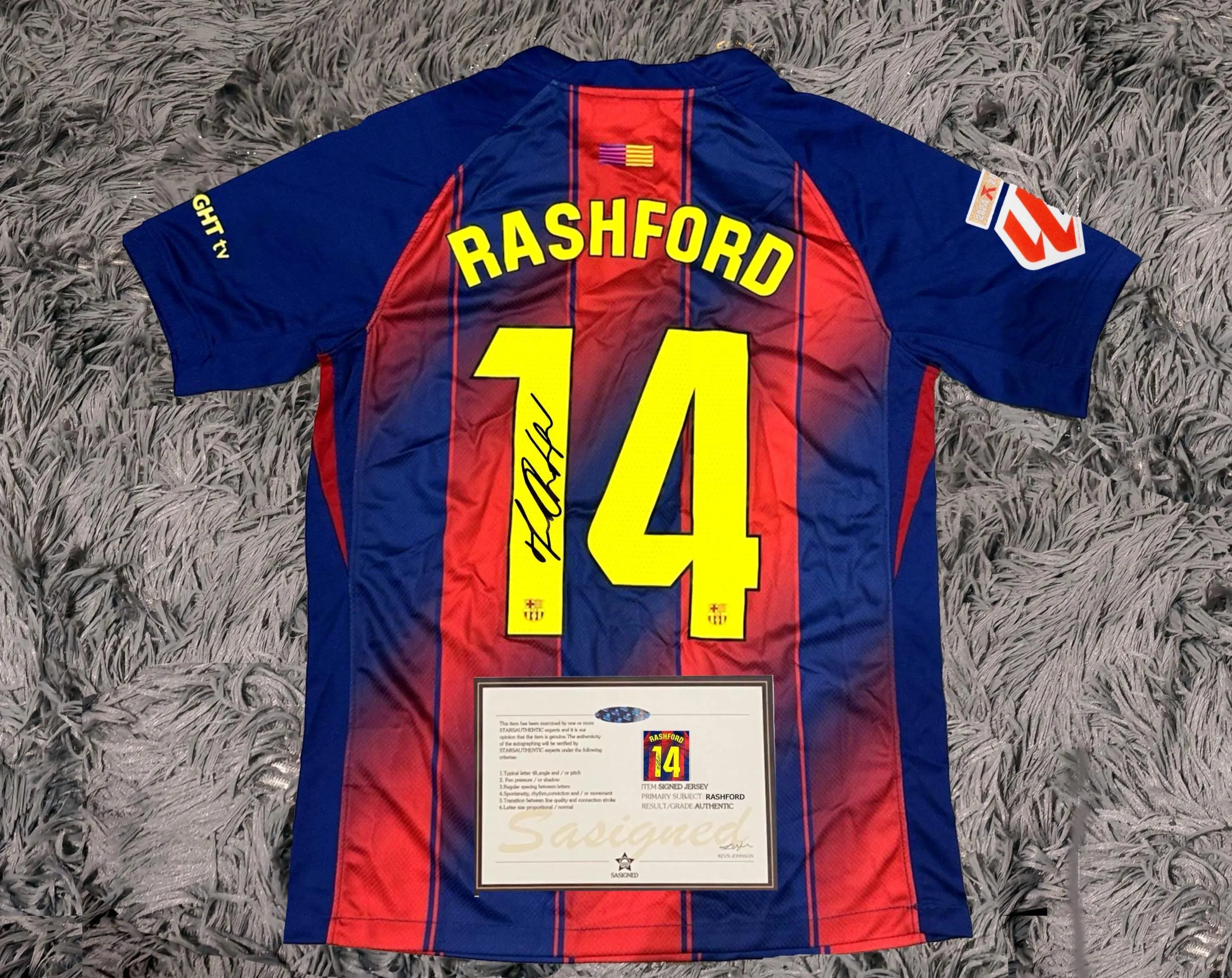 Marcus Rashford SIGNED Barcelona 25/26 Home #14 Jersey/Shirt - COA - 2025