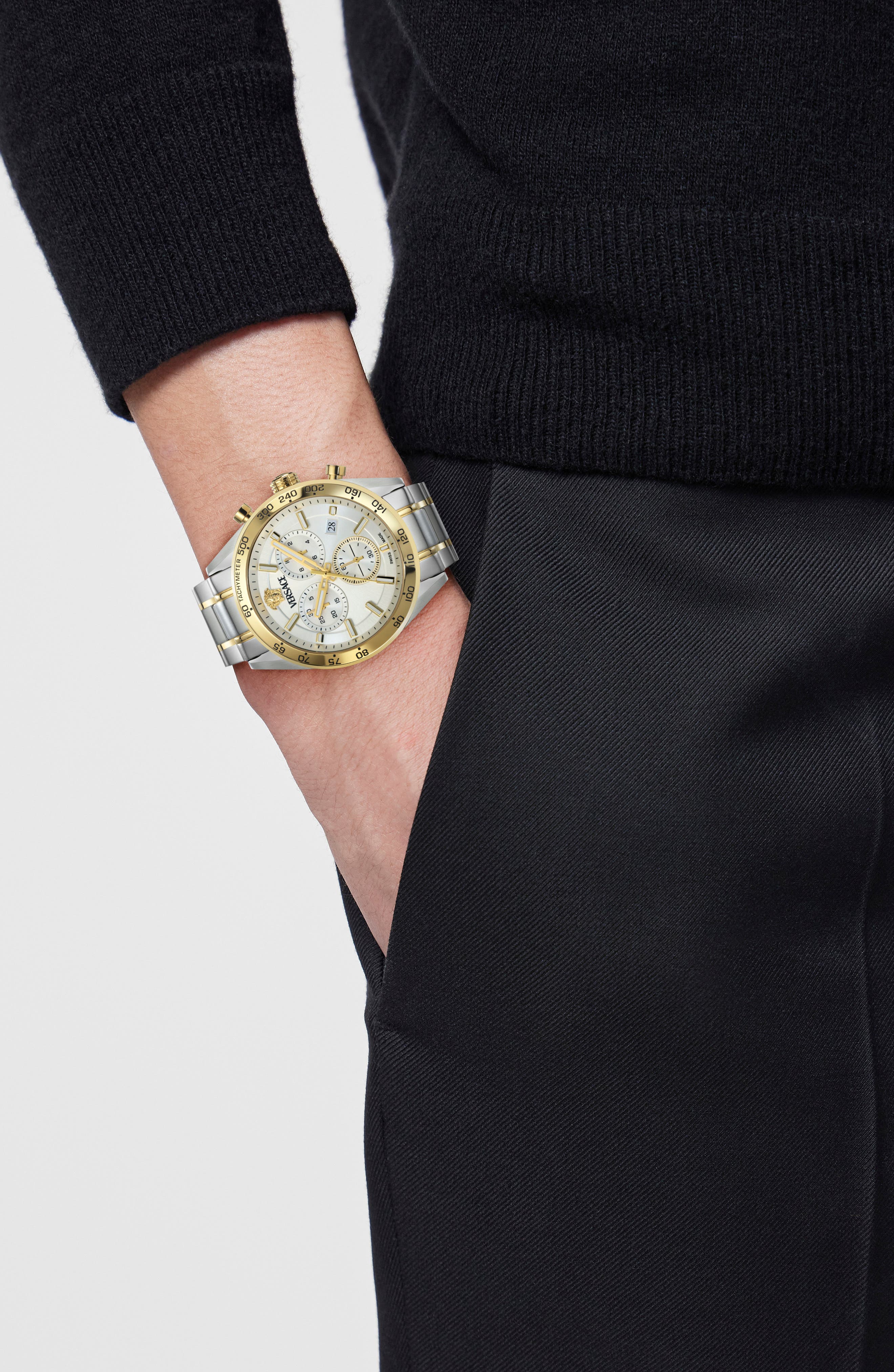 Versace V-Code Chronograph Bracelet Watch, 41mm