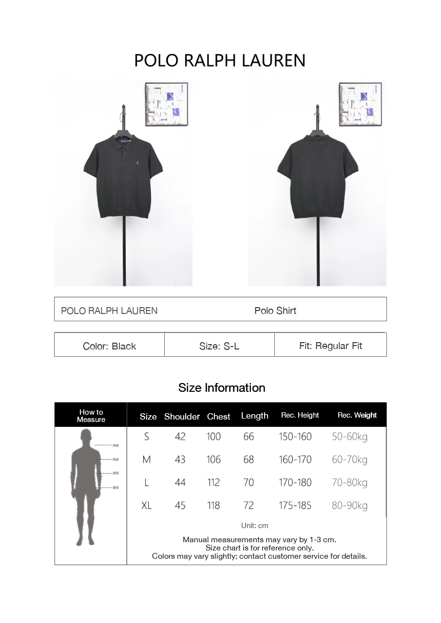 Ralph Lauren Black Ribbed Pony Embroidered Knit Polo Shirt product photo from LabelPicks