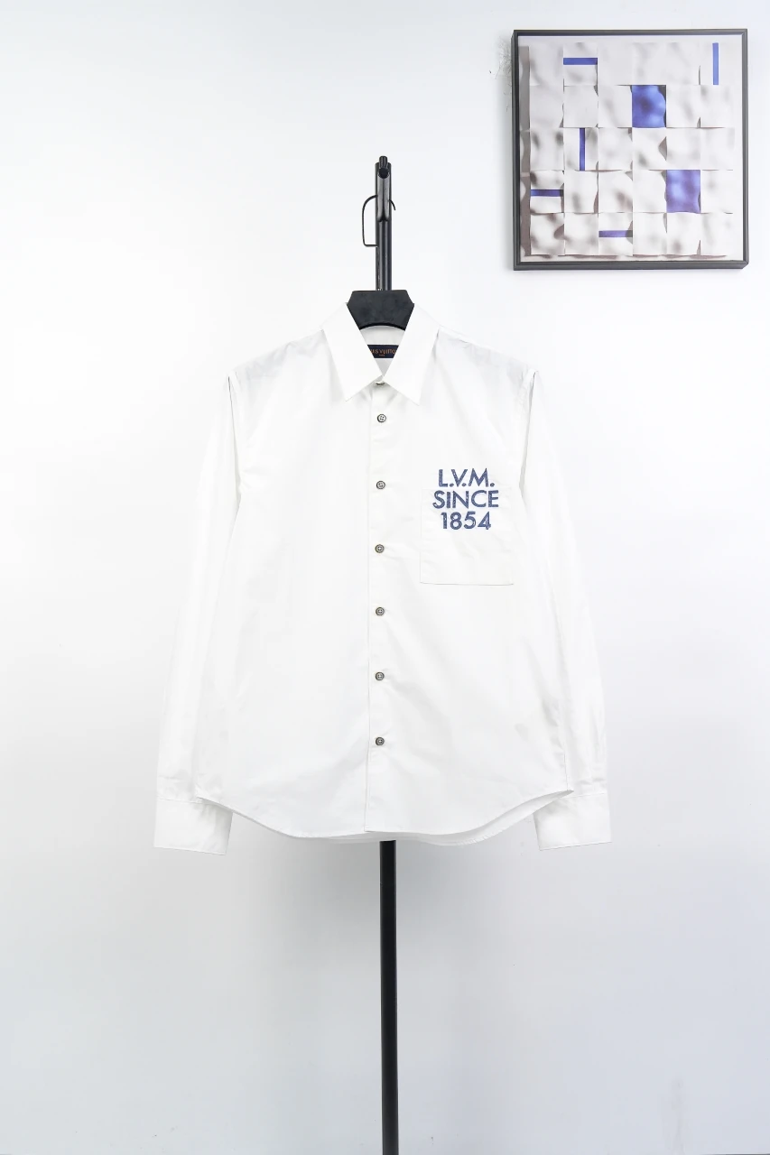 Louis Vuitton White 1854 Satin Embroidered Long Sleeve Shirt product photo from LabelPicks