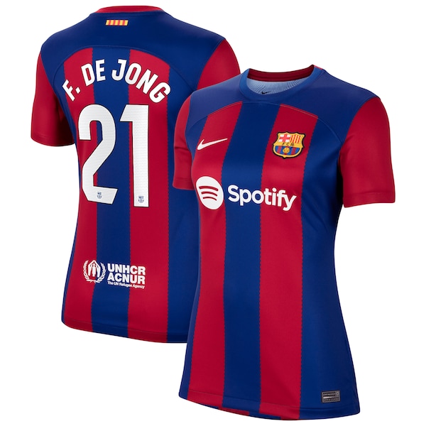 Frenkie de Jong Barcelona Nike Women's 2023/24 Home Replica Jersey - Royal