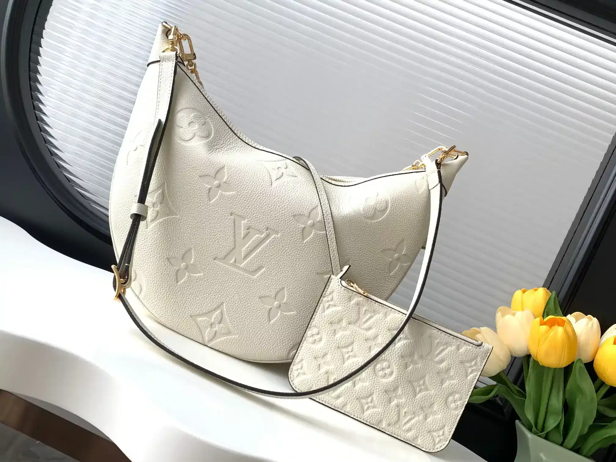 Louis Vuitton Black Loop Grained Leather Hobo Bag product photo from LabelPicks