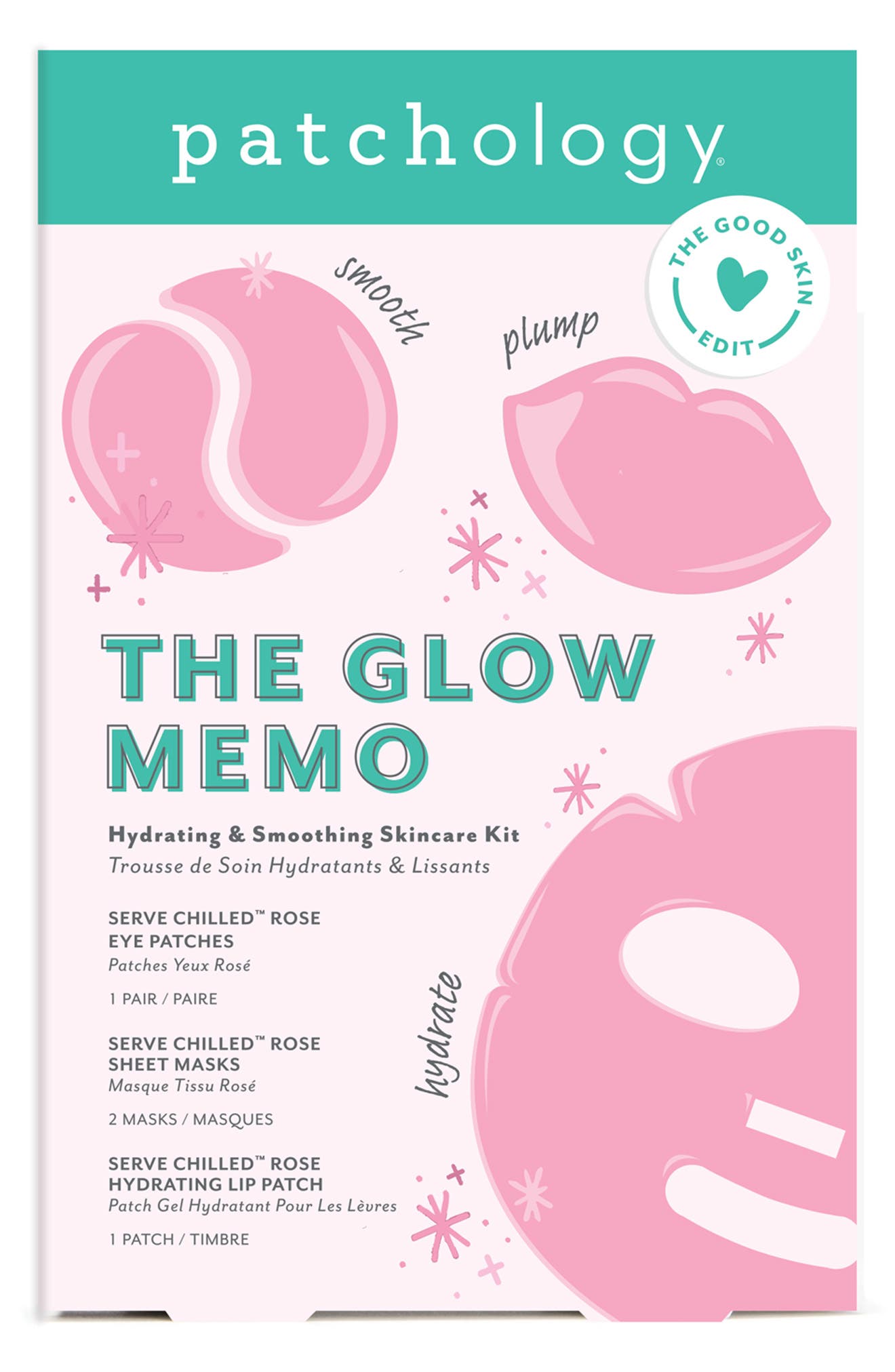 Patchology The Glow Memo Hydrating & Smoothing Skincare Kit