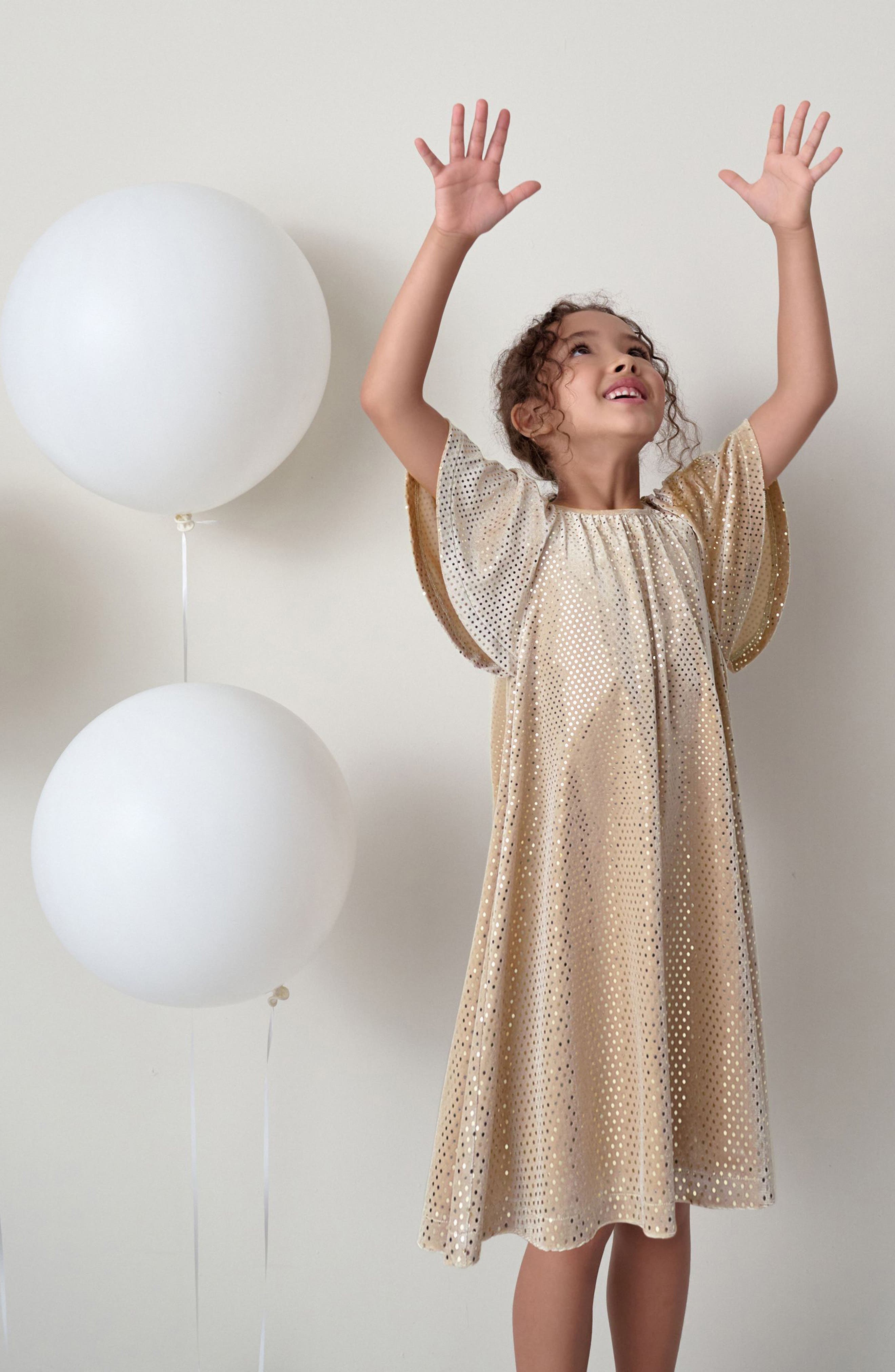 NEXT Kids' Metallic Dot Velvet Dress
