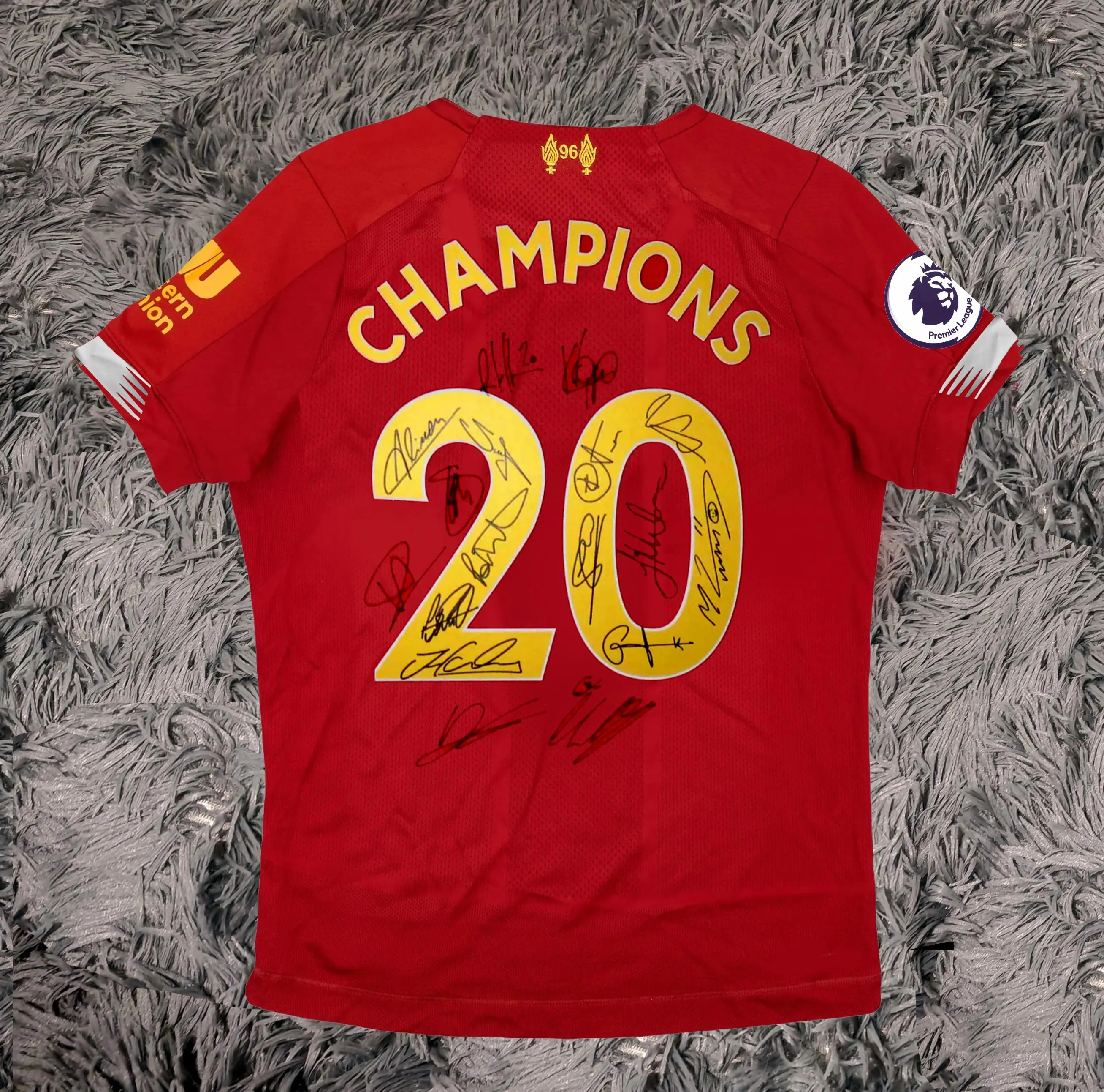 Liverpool FULL 2020 SIGNED Champions Team Squad Signature Jersey/Shirt + COA 2020