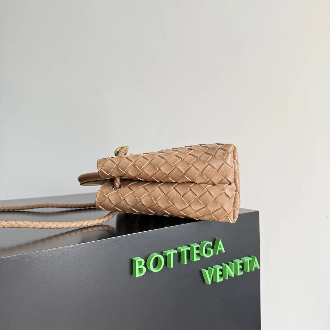 Bottega Veneta Brown Andiamo Intrecciato Woven Leather Top Handle Bag product photo from LabelPicks