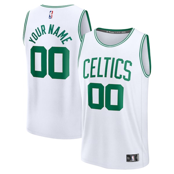 Boston Celtics  Fast Break Custom Jersey - Association Edition - White/Kelly Green/Black