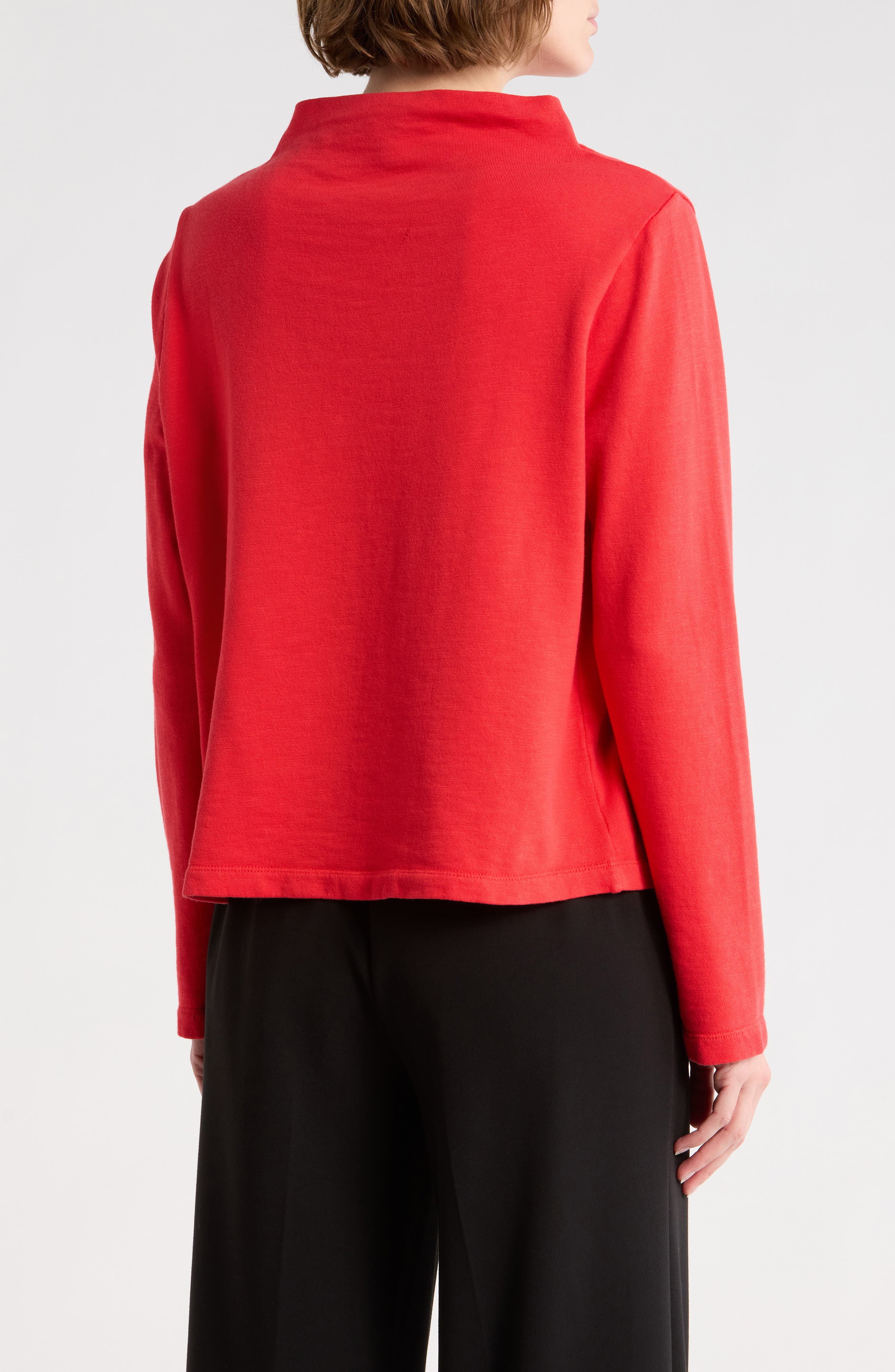 Eileen Fisher Funnel Neck Organic Cotton Top
