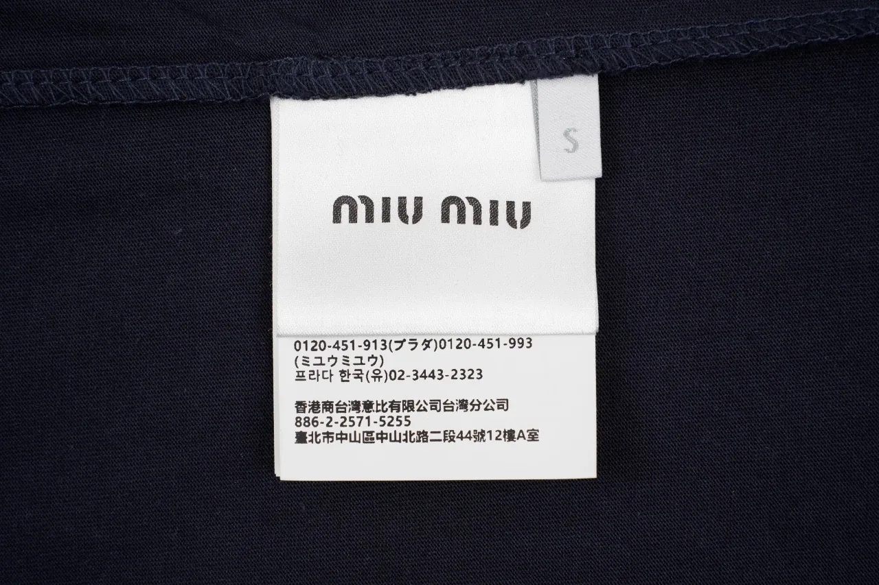 Miu Miu Navy Stripe Layered Look Long Sleeve Sweatshirt product photo from LabelPicks