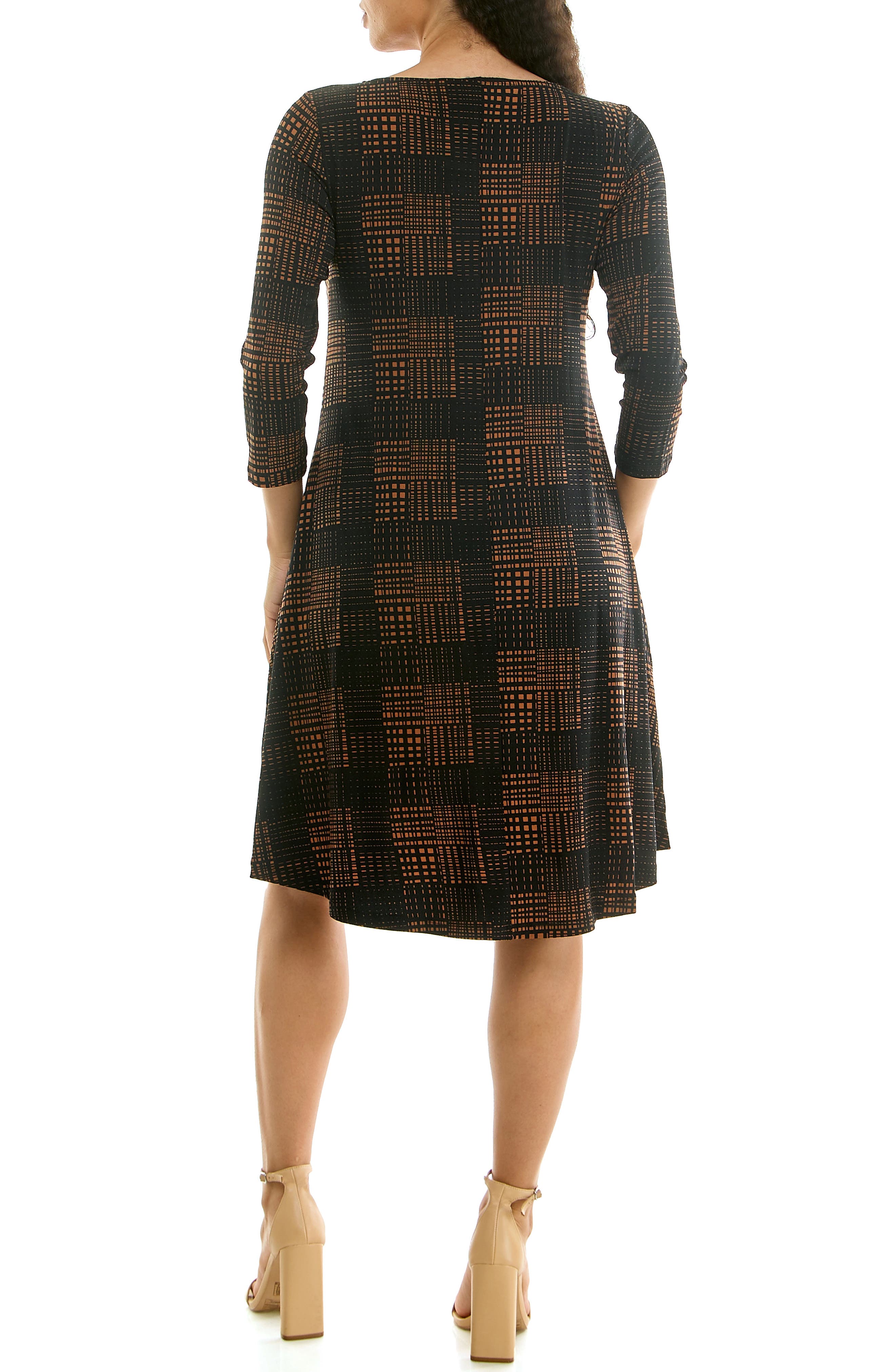 Nina Leonard High-Low Trapeze Dress