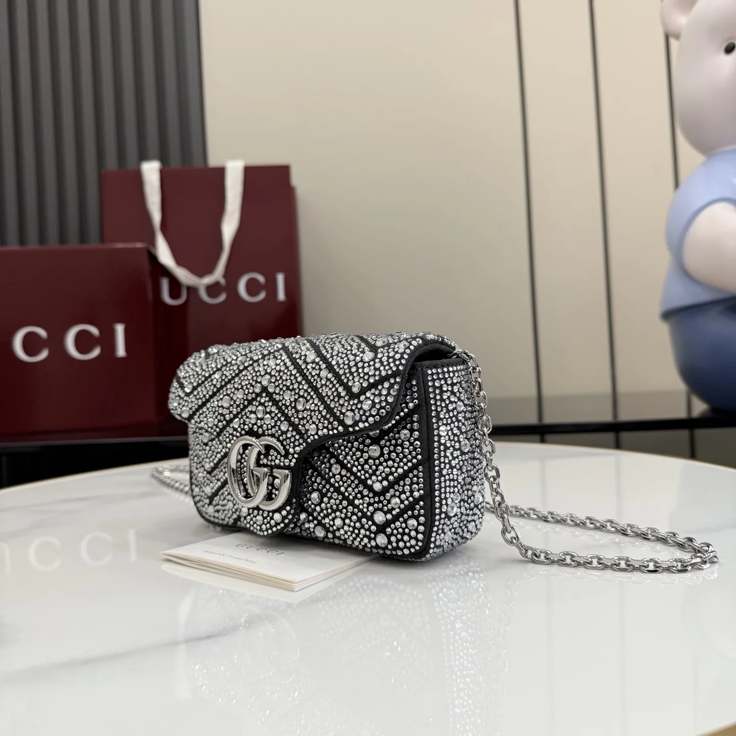 Gucci Grey Marmont GG Supreme Canvas Crossbody Bag product photo from LabelPicks