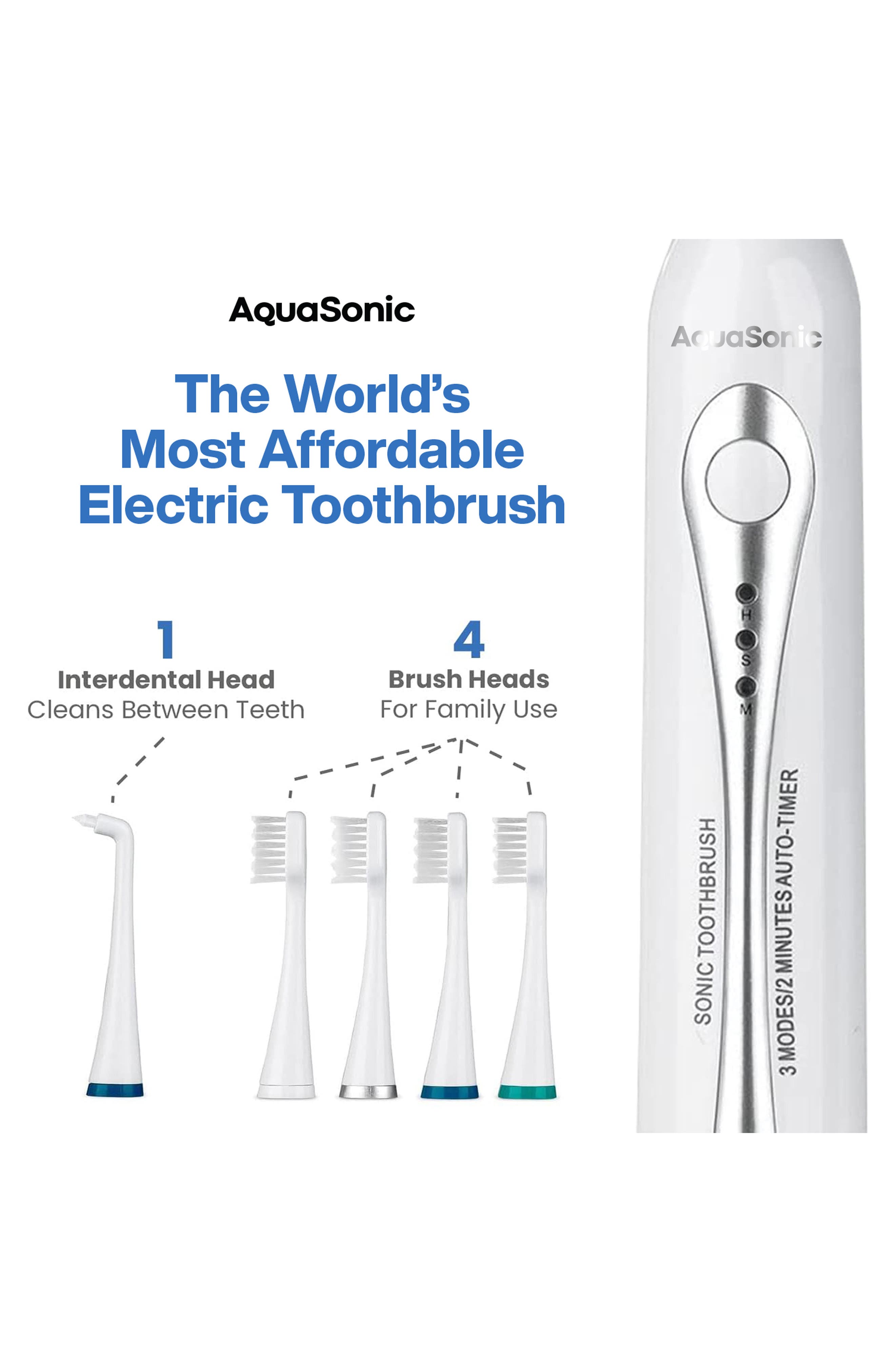 AQUASONIC Home Dental Center Ultra Sonic Rechargeable Electric Toothbrush & Smart Water Flosser Set