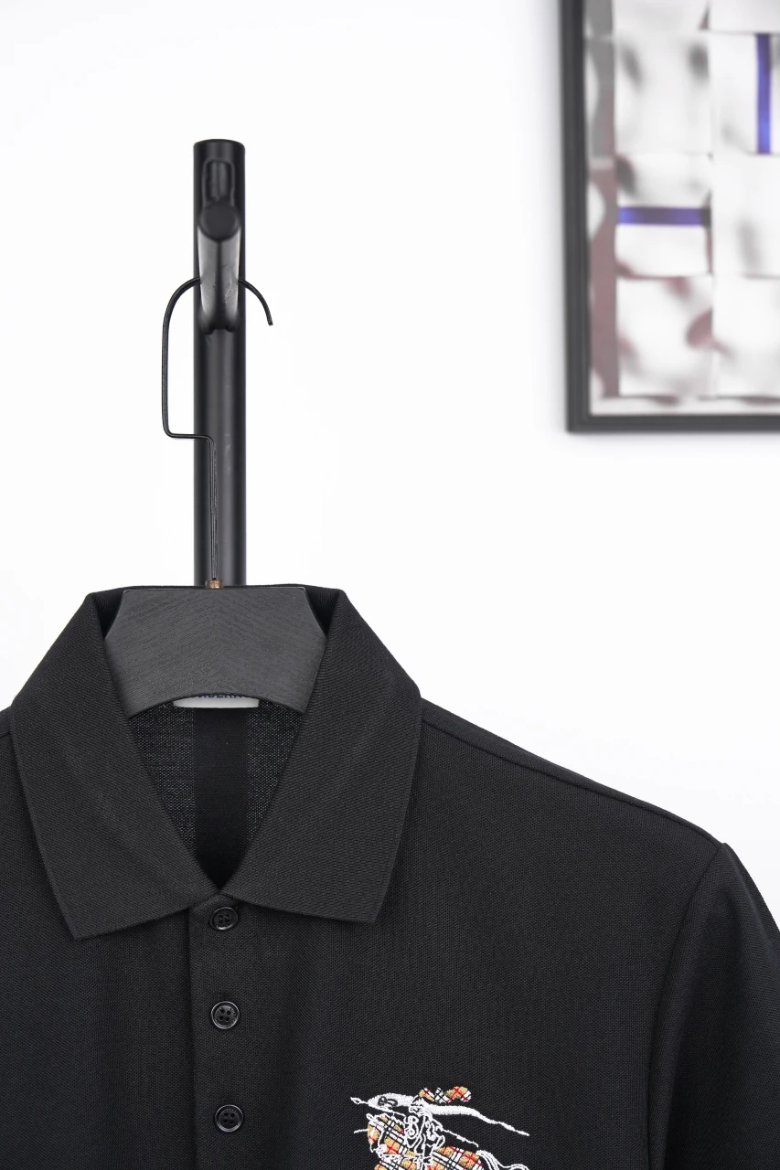 Burberry Black Chain Check Equestrian Knight Polo Shirt product photo from LabelPicks