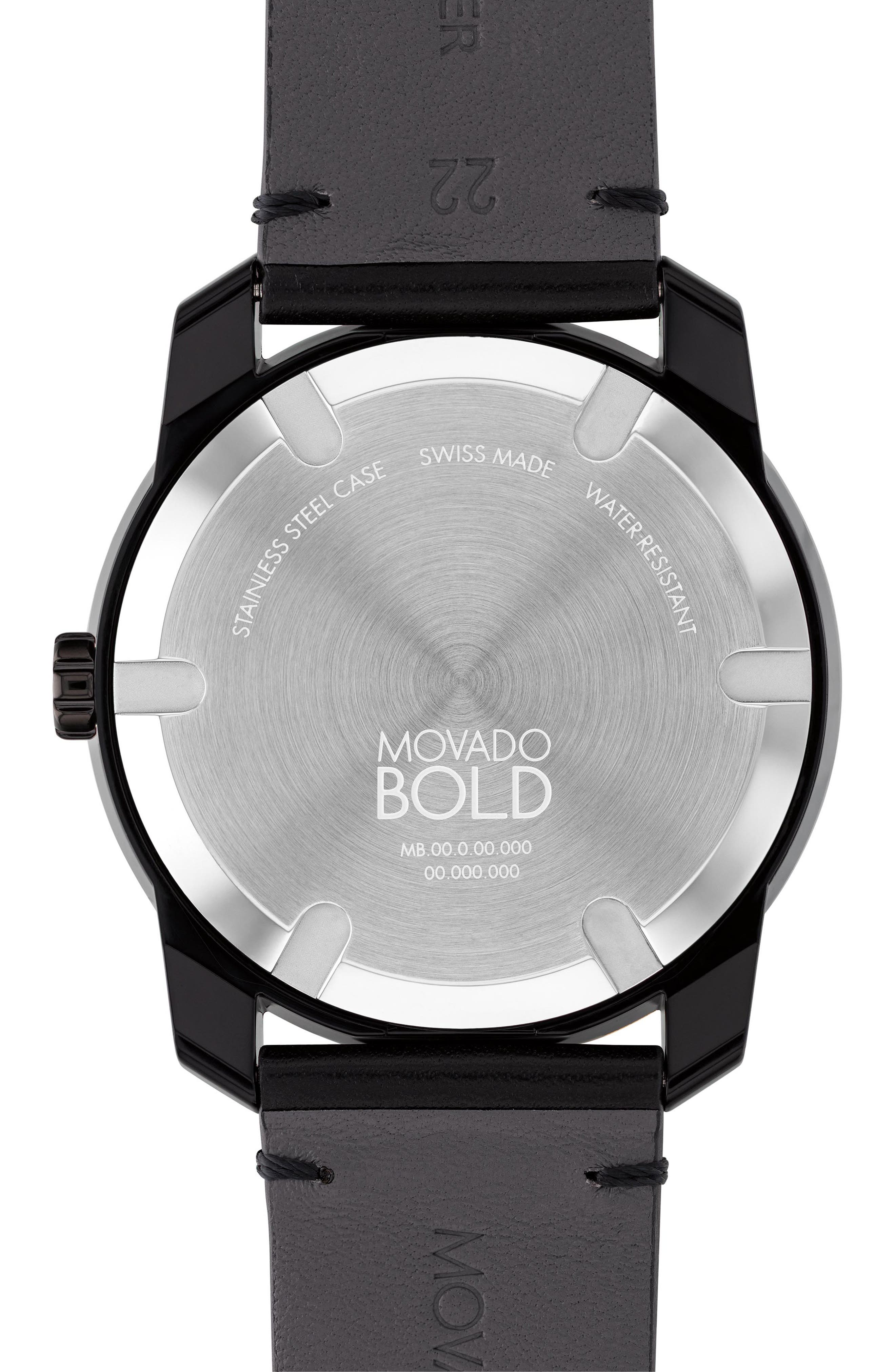Movado Bold TR90 Leather Strap Watch, 42mm