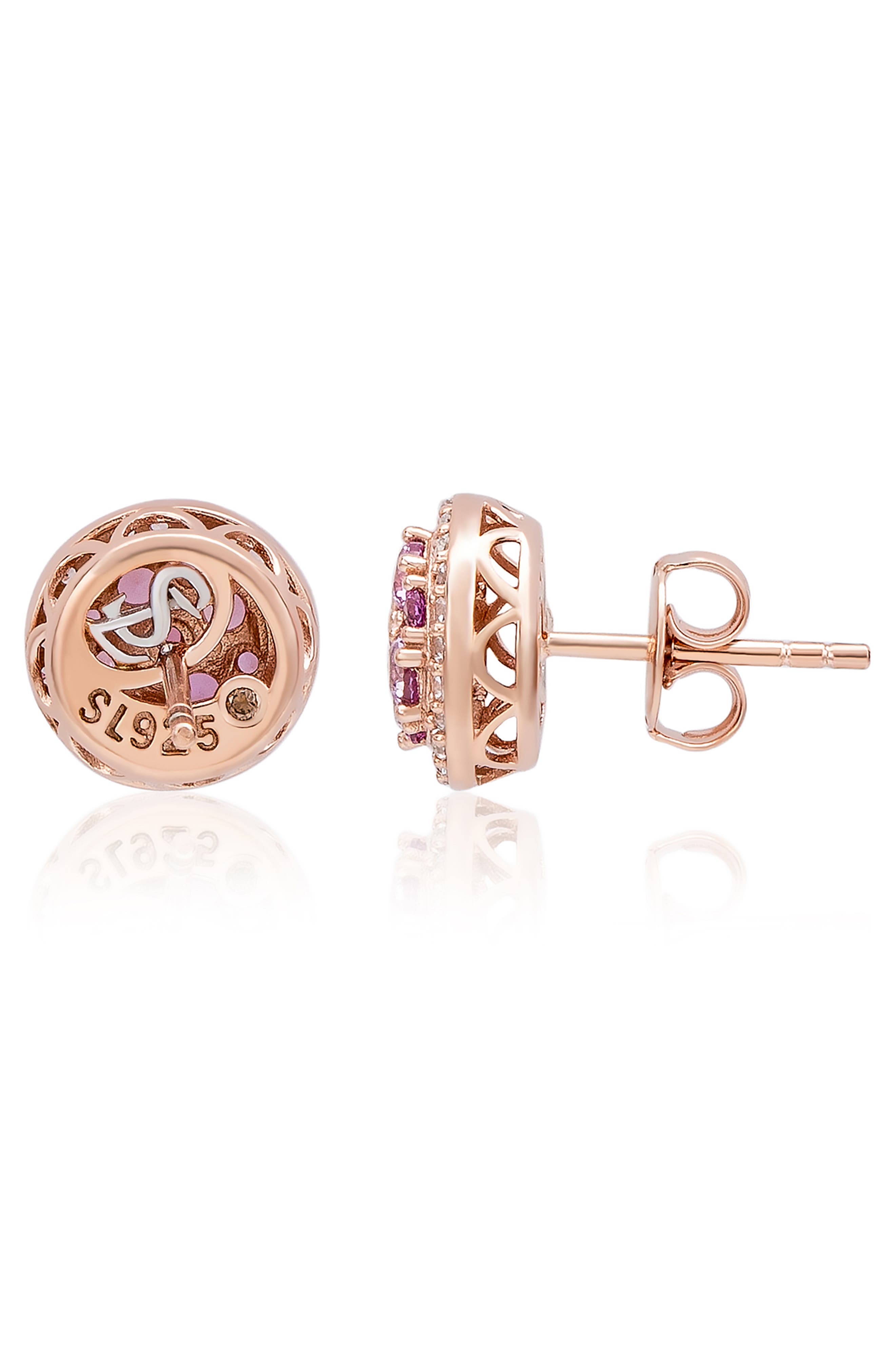 SUZY LEVIAN Cluster Halo Stud Earrings