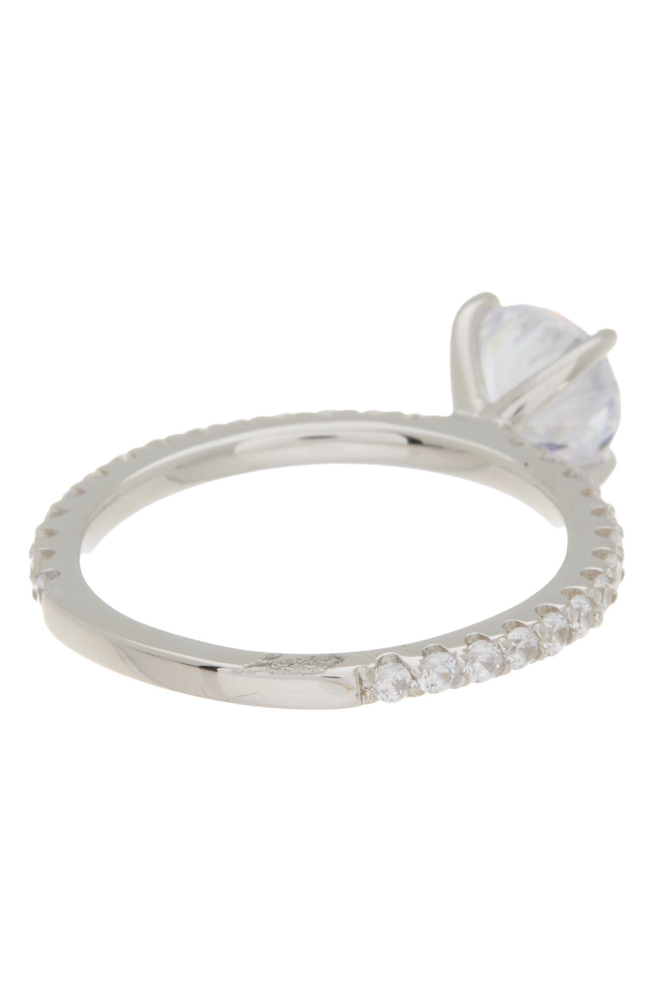 SUZY LEVIAN Sterling Silver Round CZ Bridal Ring