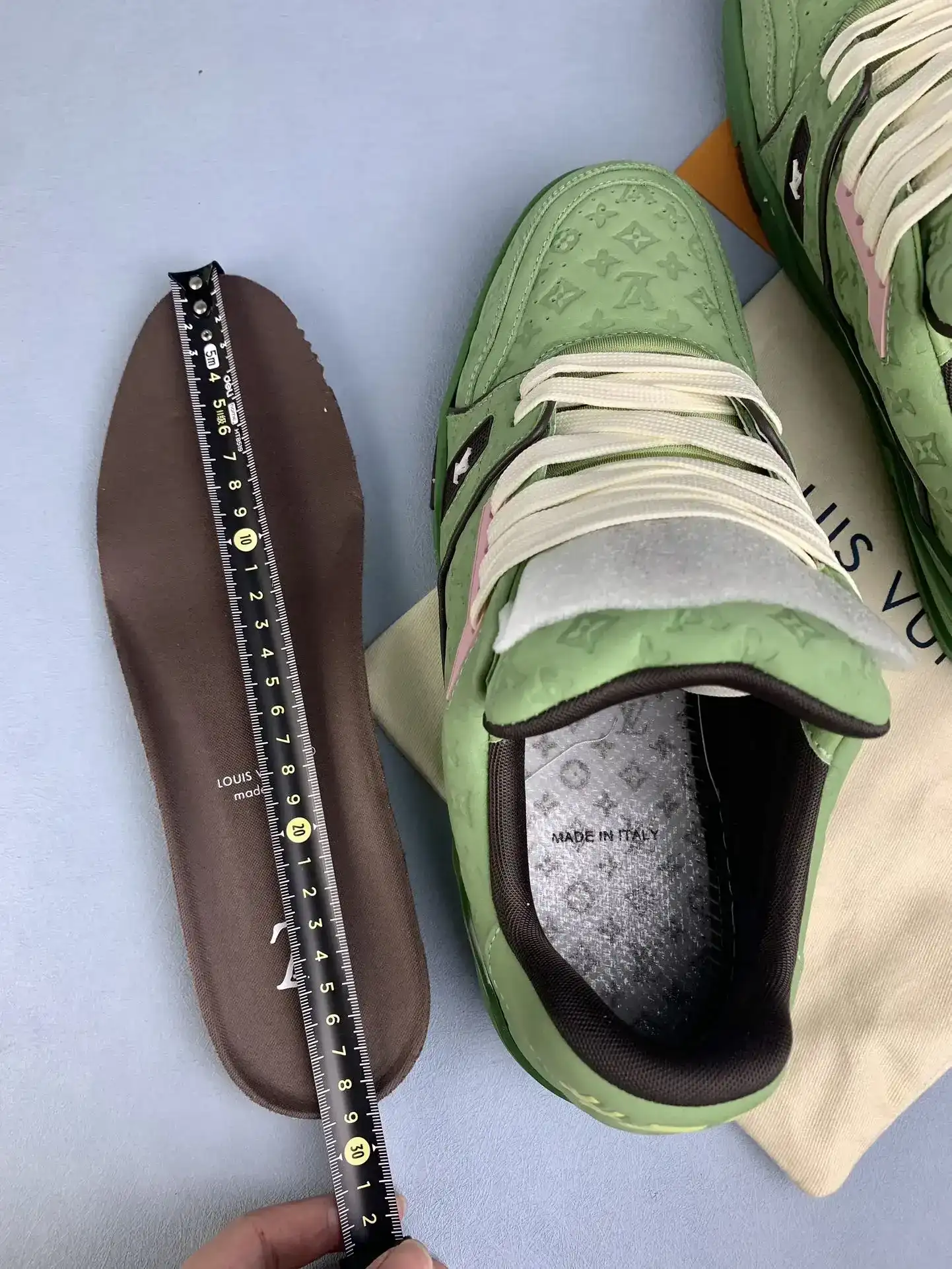 Louis Vuitton LV Trainer Low Sneaker - Cactus Green and Pink product photo from LabelPicks