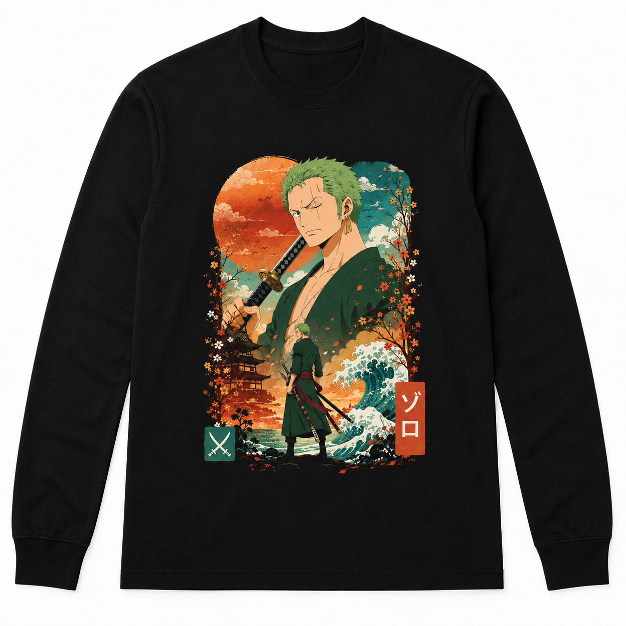 Remera Anime Espadachín One Piece Manga Corta