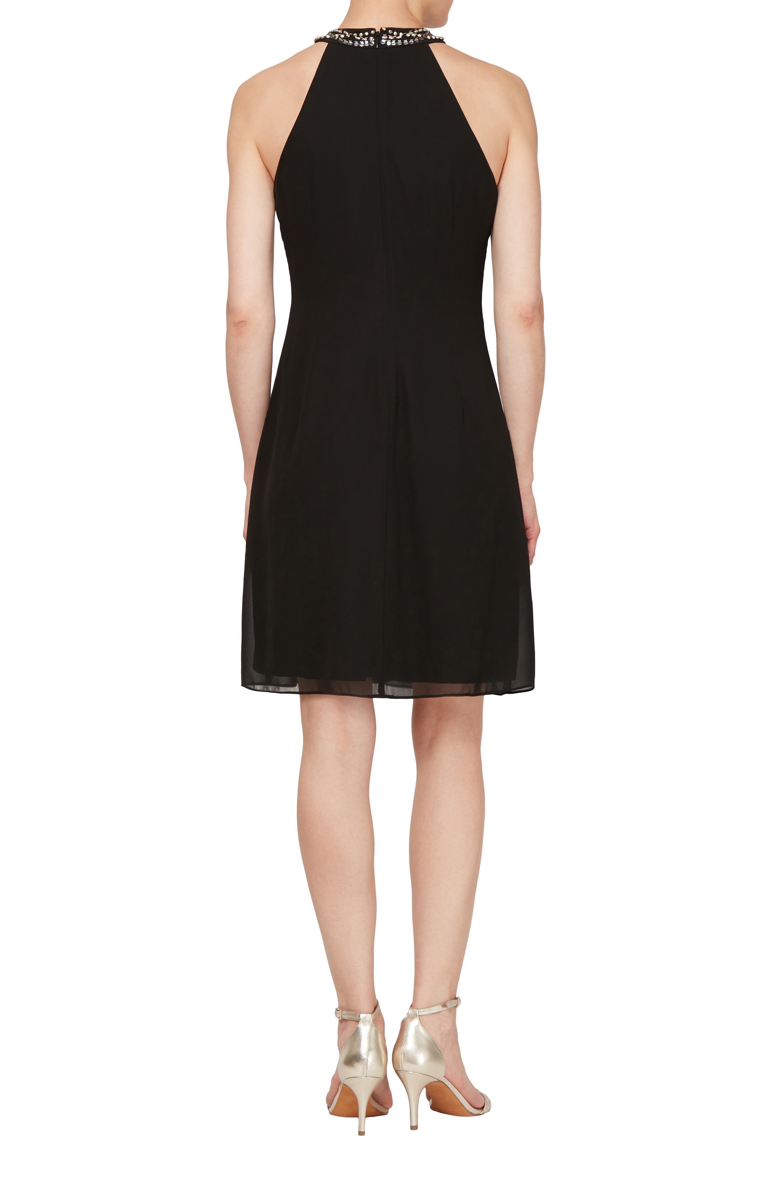 SL FASHIONS Embellished Halter Dress