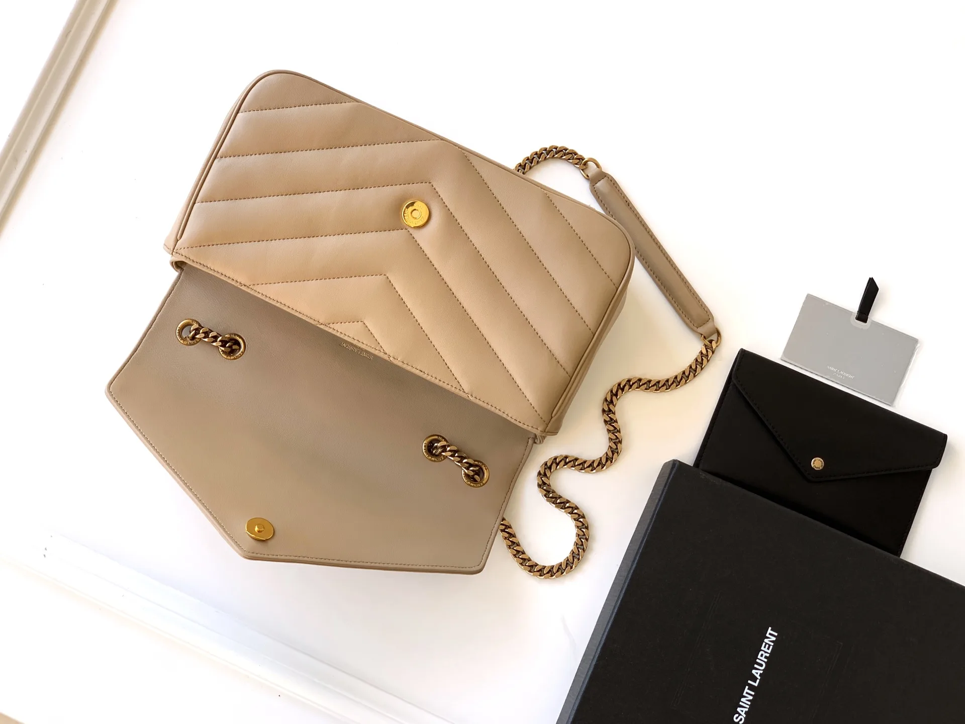 Saint Laurent Loulou Beige Lambskin Shoulder Bag product photo from LabelPicks