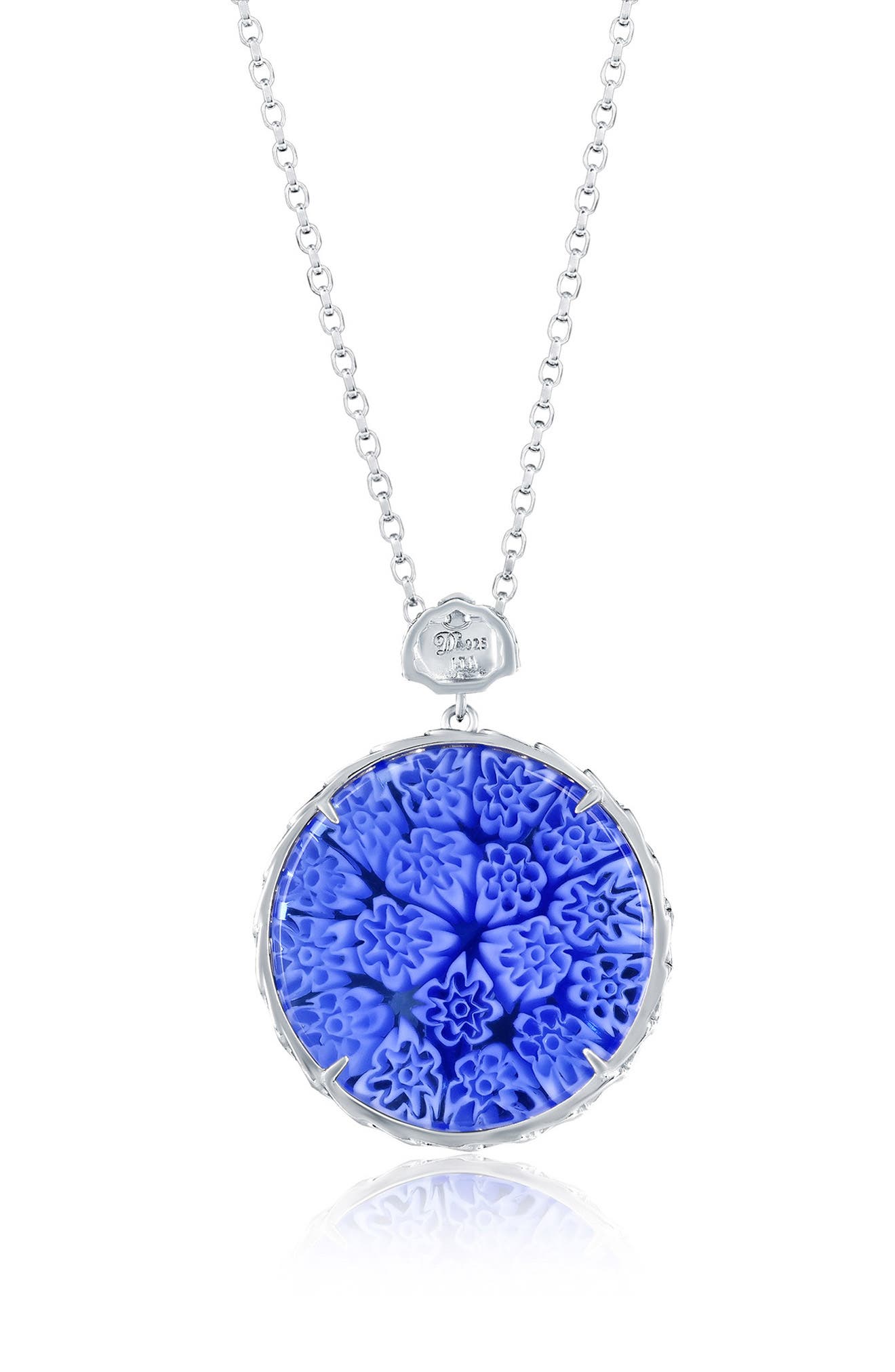 SIMONA Sterling Silver Venetian Murano Glass Pendant Necklace