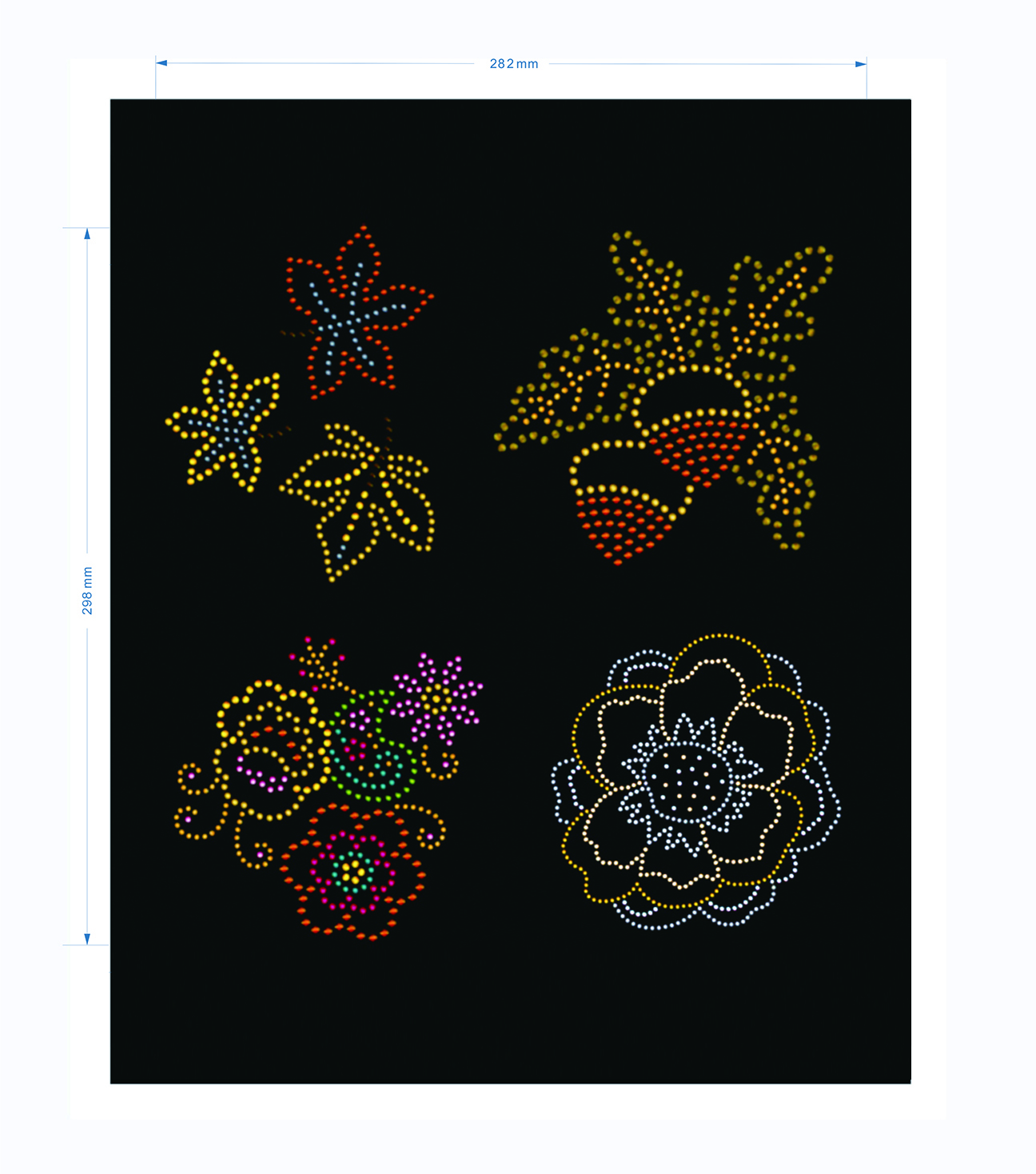 Rhinestone transfer sheets closeup