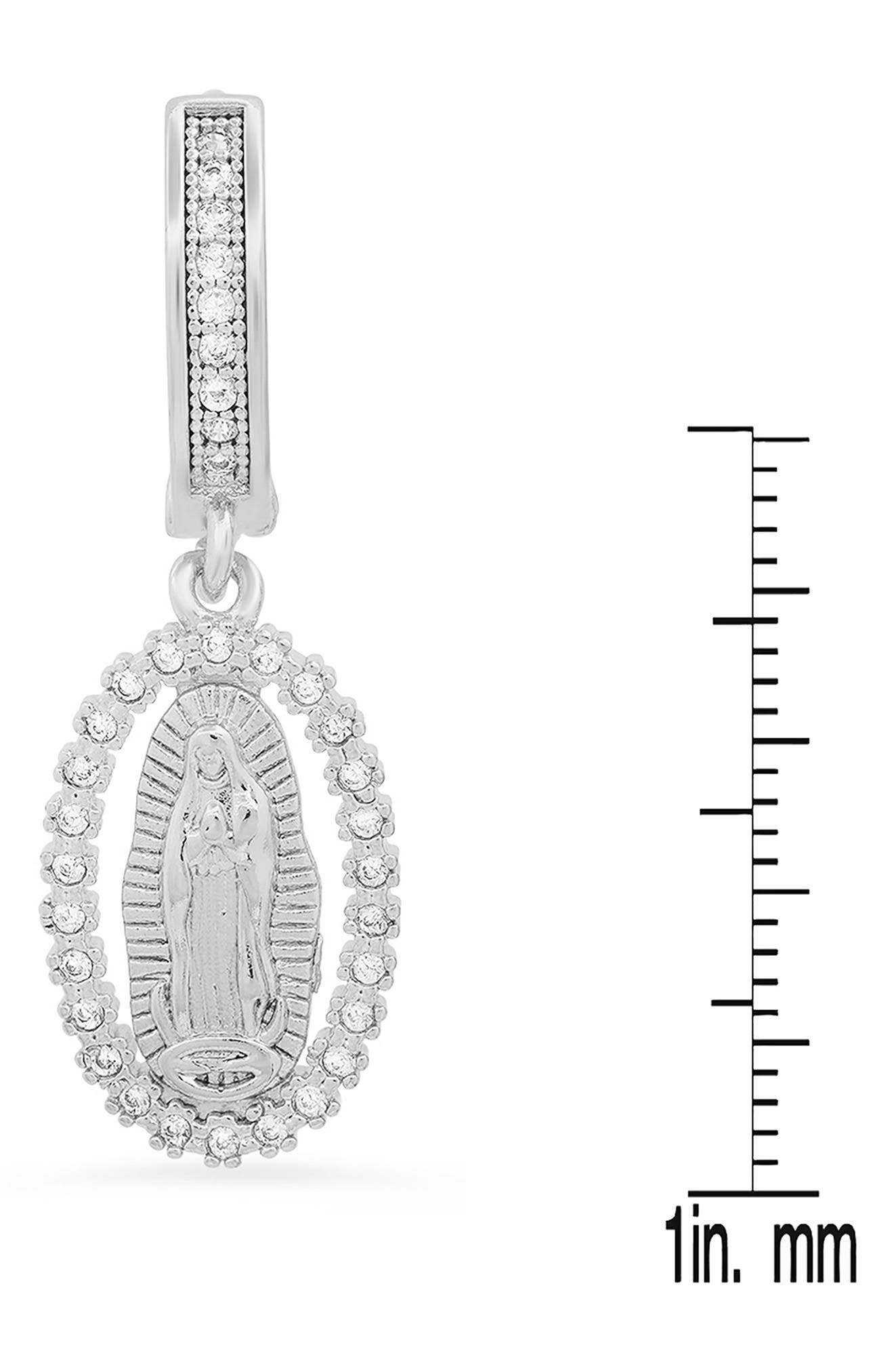 HMY JEWELRY 18K White Gold Plated Crystal Hoop Earrings