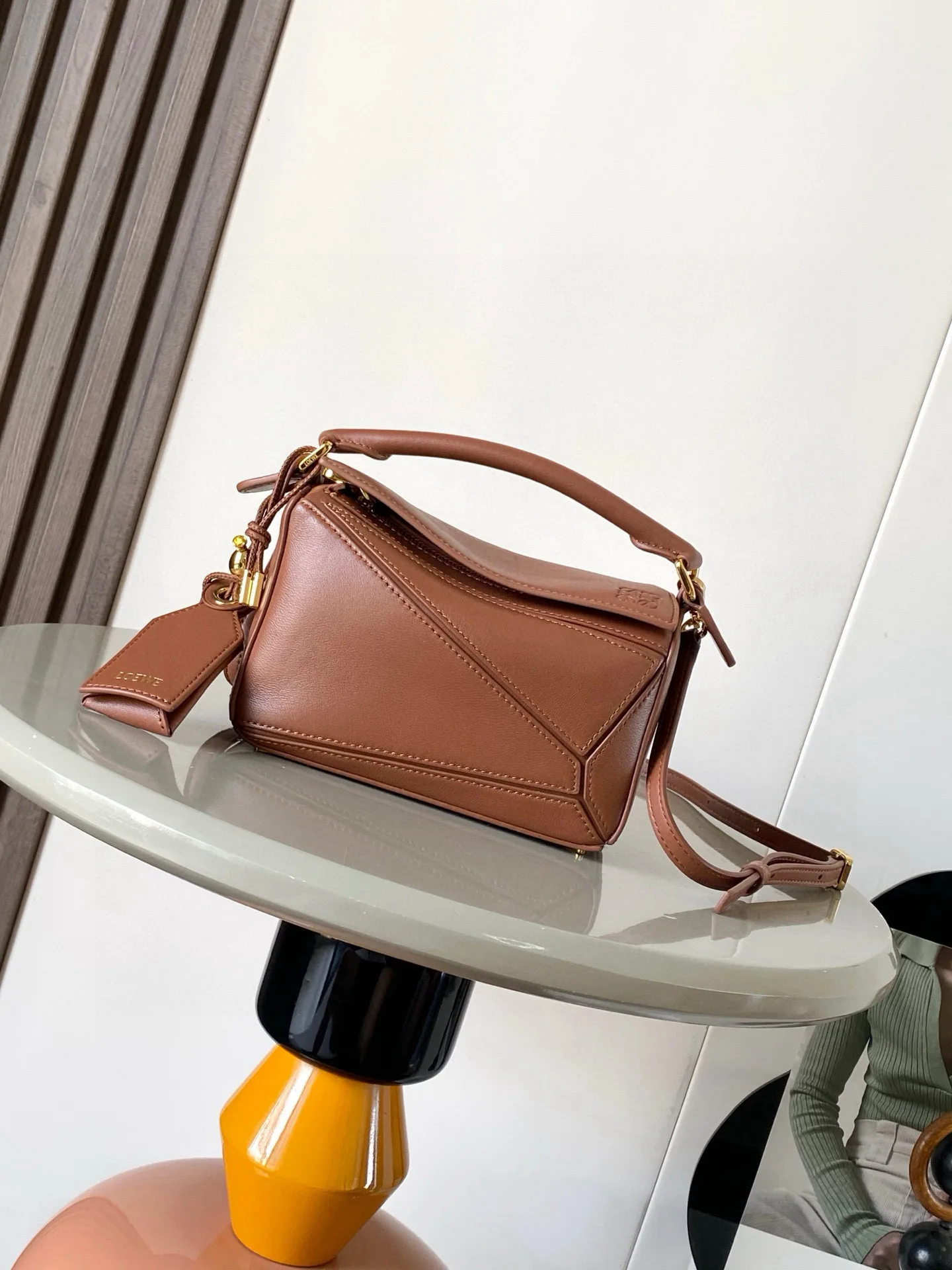 Loewe Brown Puzzle Lambskin Top Handle Bag product photo from LabelPicks