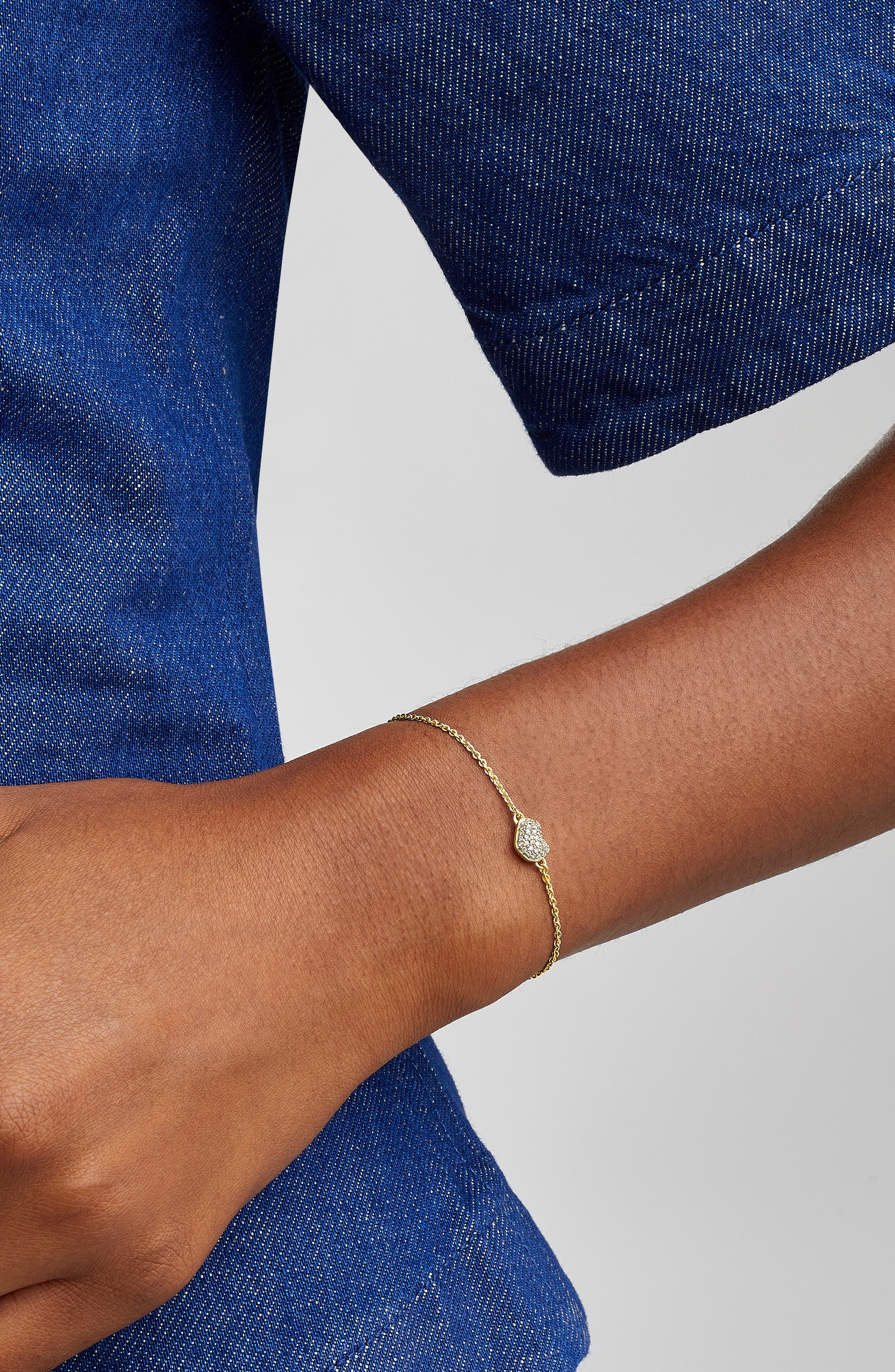 Monica Vinader Nura Mini Heart Diamond Bracelet