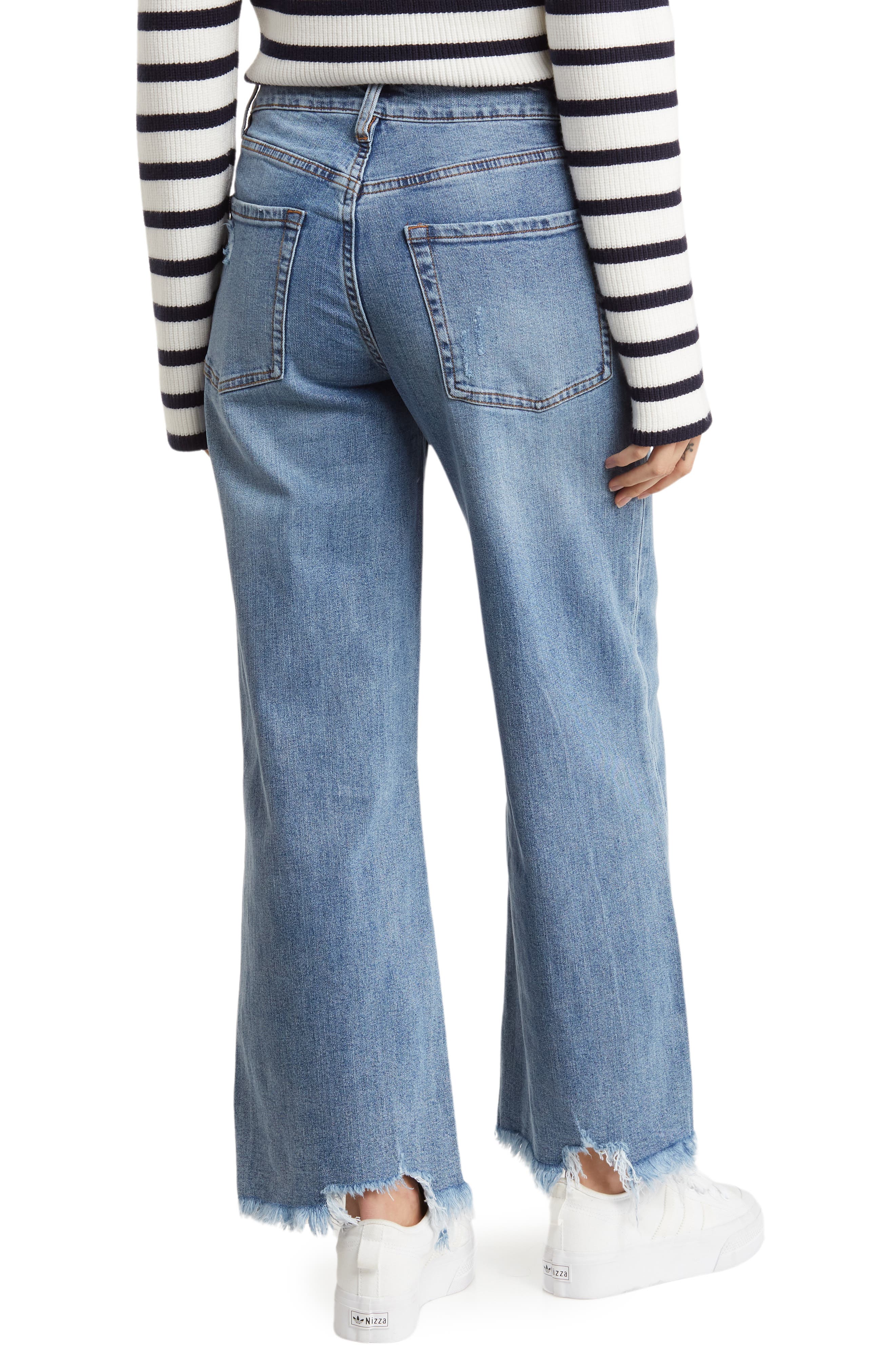STS Blue Sabrina High Waist Wide Leg Raw Hem Jeans
