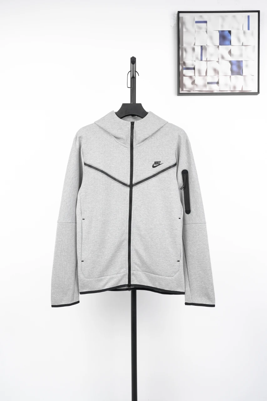 Nike Grey Tech Fleece Hooded Track Jacket product photo from LabelPicks