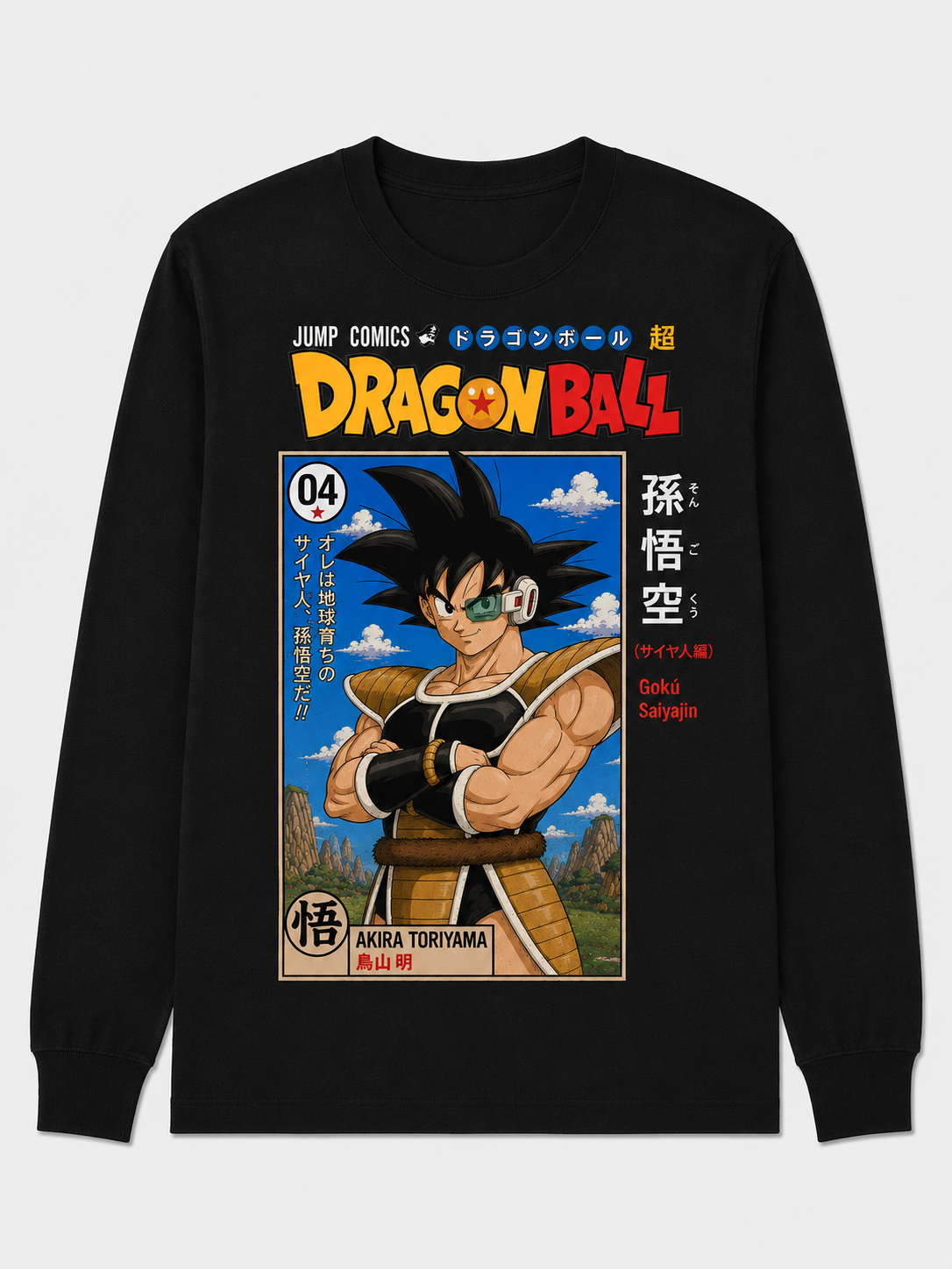 Remera Manga Larga Dragon Ball Gokú Saiyajin Retro