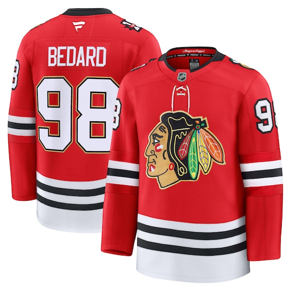 Connor Bedard Chicago Blackhawks  Centennial Premium Player Jersey - Red