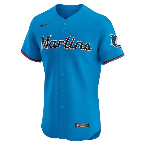 Miami Marlins Nike Alternate Vapor Premier Elite Patch Jersey - Blue