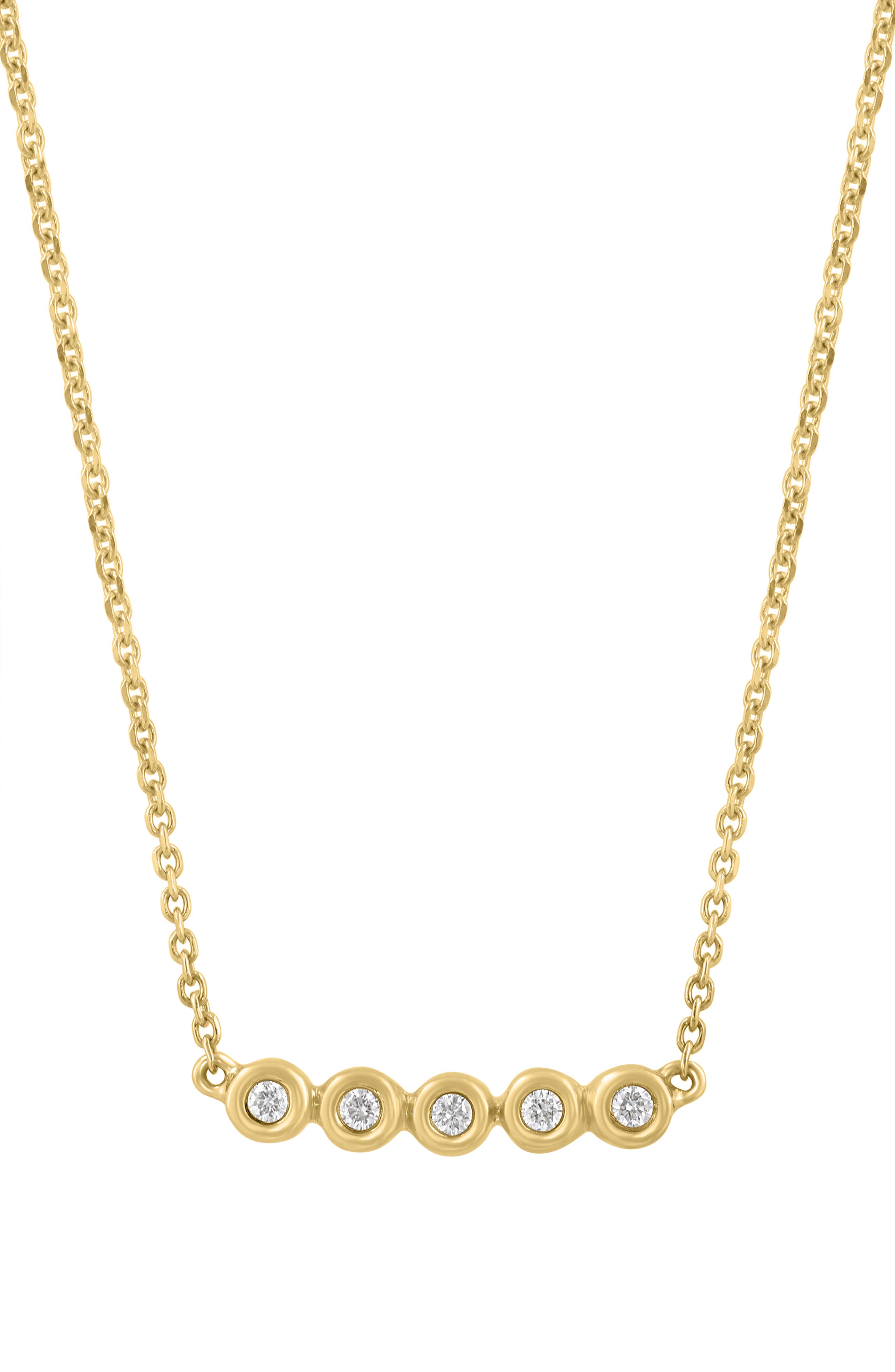 EFFY 14K Gold Plated Sterling Silver Diamond Bar Pendant Necklace