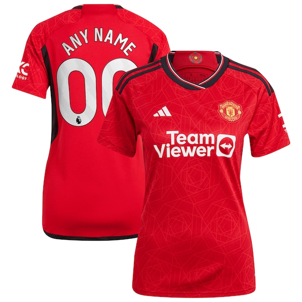 Manchester United adidas Women's 2023/24 Home Replica Custom Jersey - Red