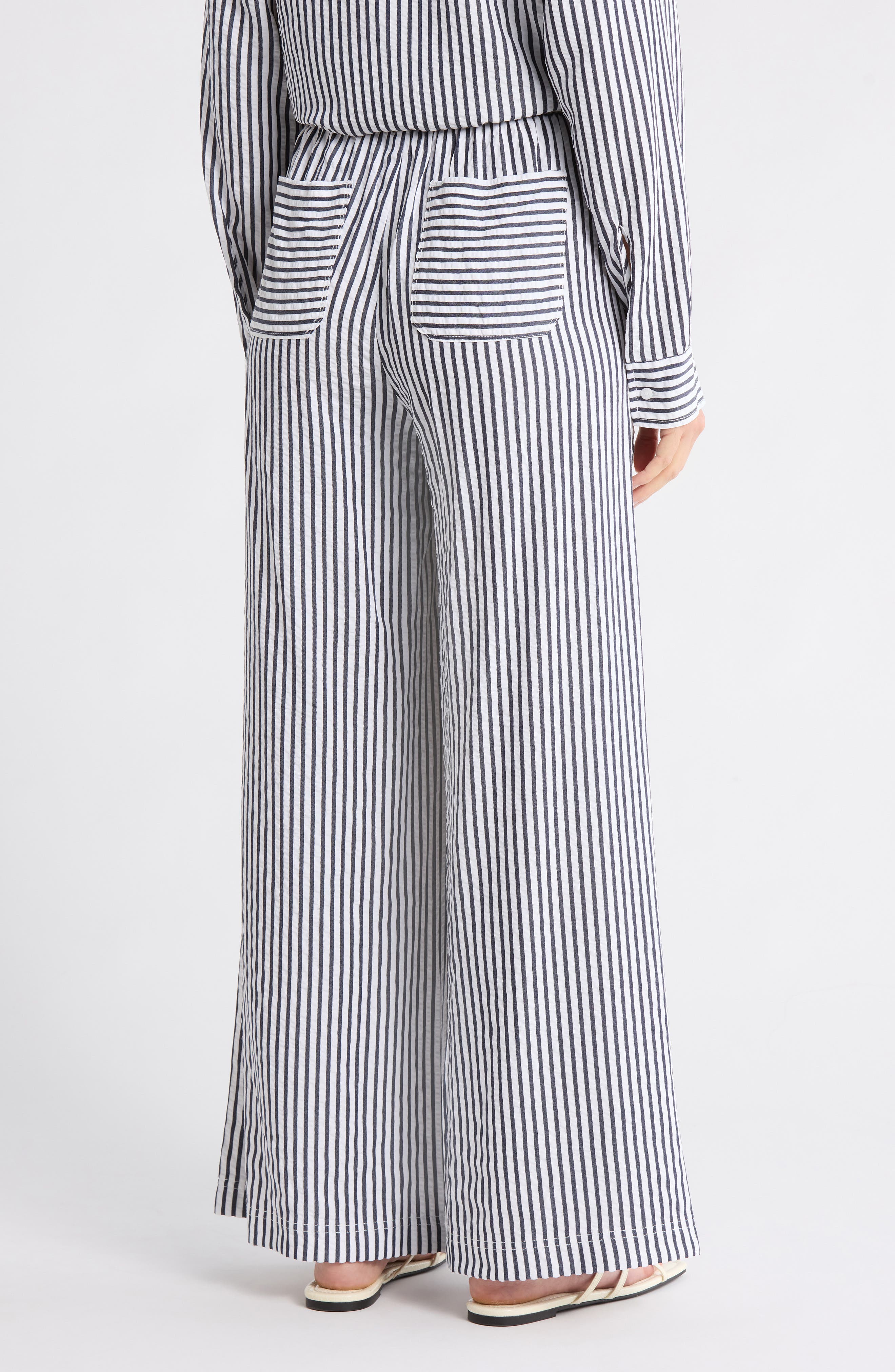 Splendid Stripe Palazzo Capri Pants