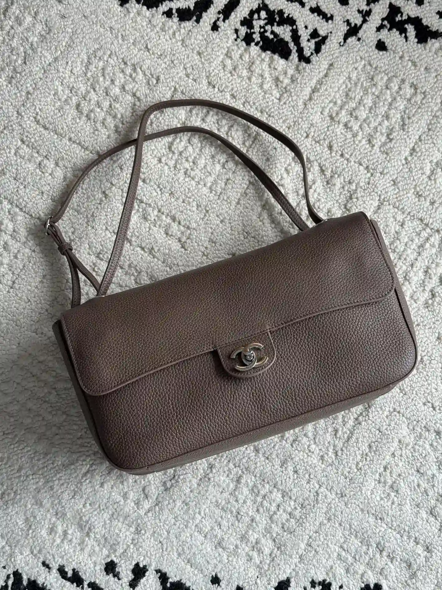 Chanel Burgundy Classic Flap Grained Leather Shoulder Bag product photo from LabelPicks