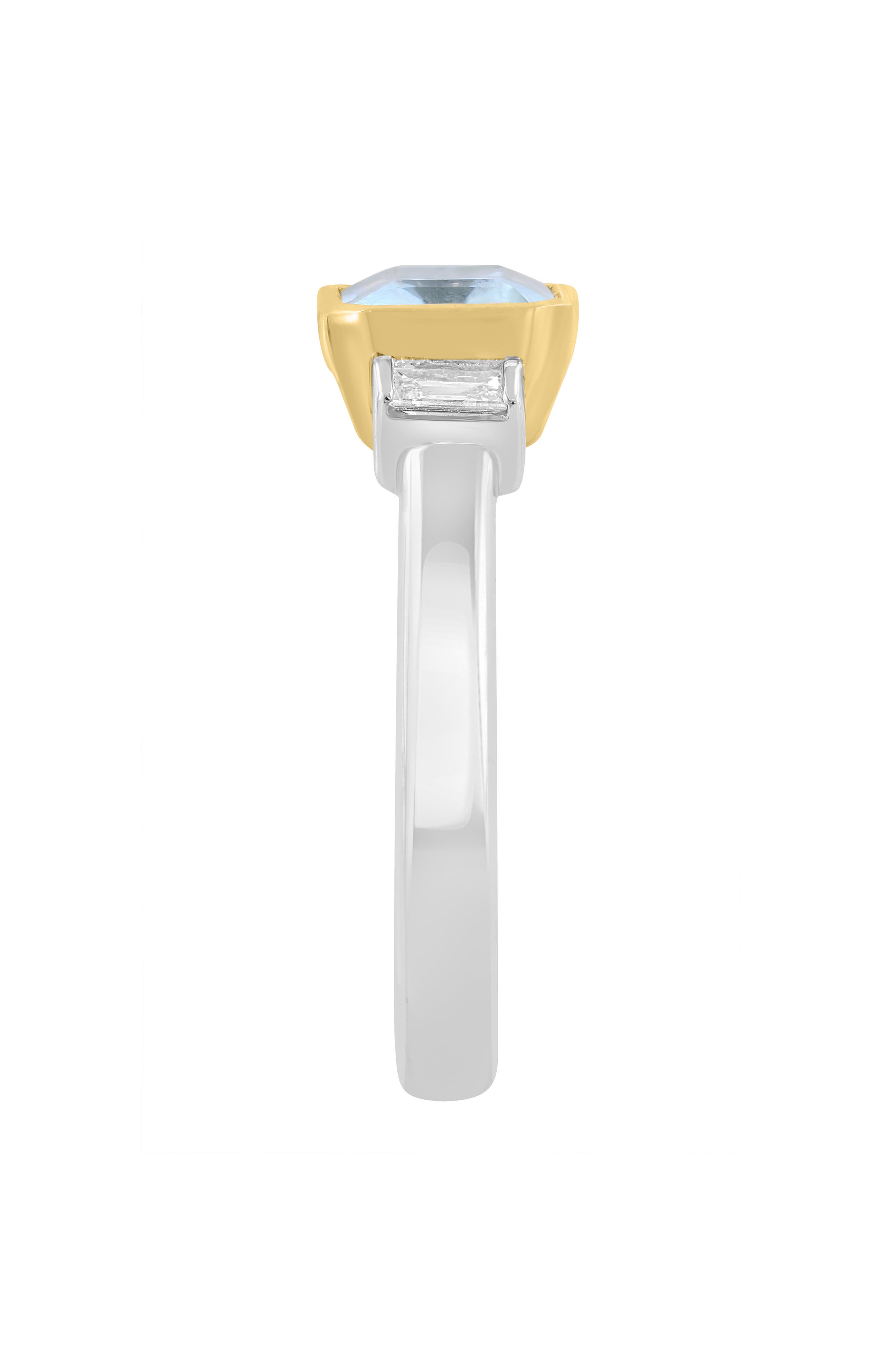 EFFY Diamond & Aquamarine Two-Tone Ring