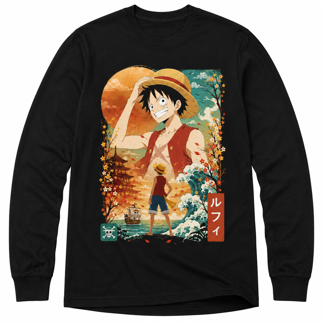 Remera Anime de Piratas Luffy Manga Corta