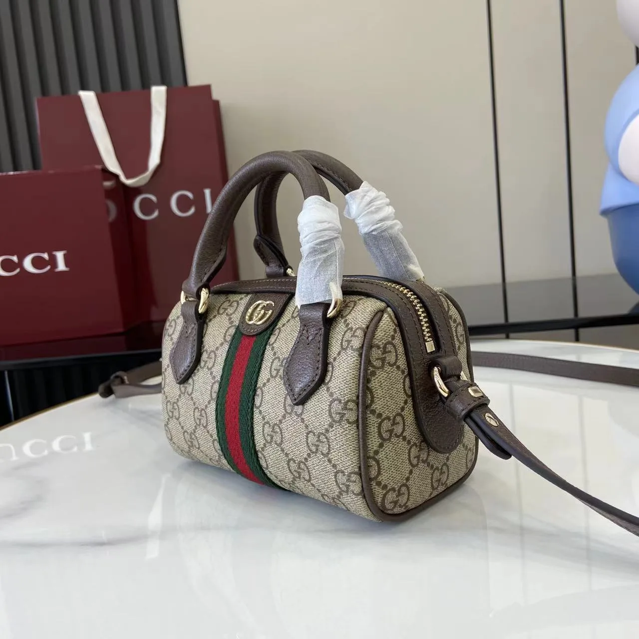 Gucci Ophidia Brown GG Supreme Canvas Top Handle Bag product photo from LabelPicks
