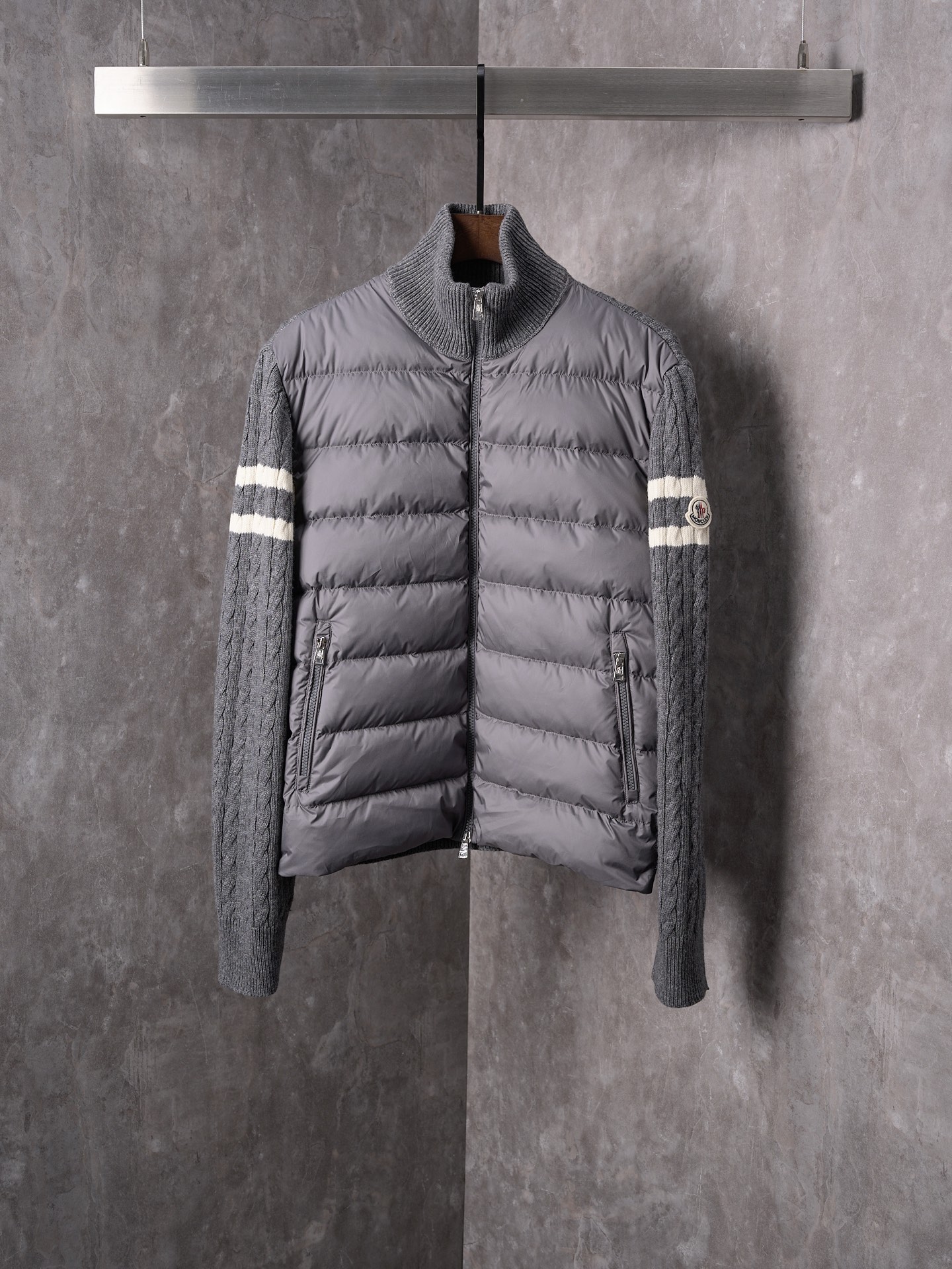0910 New jacquard hooded down coat