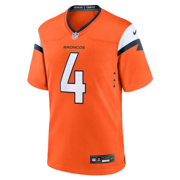 Zach Wilson Denver Broncos Nike Team Game Jersey -  Orange