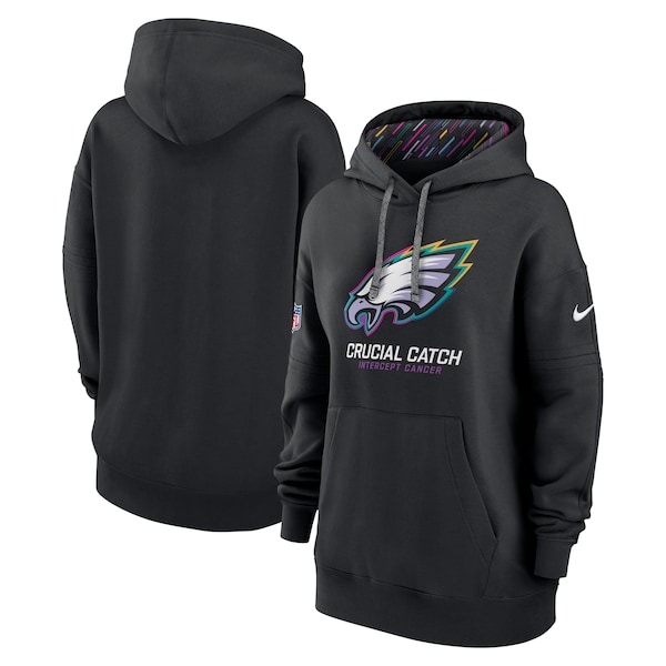Philadelphia Eagles Nike Women's 2024 NFL Crucial Catch Club Pullover Hoodie - Black